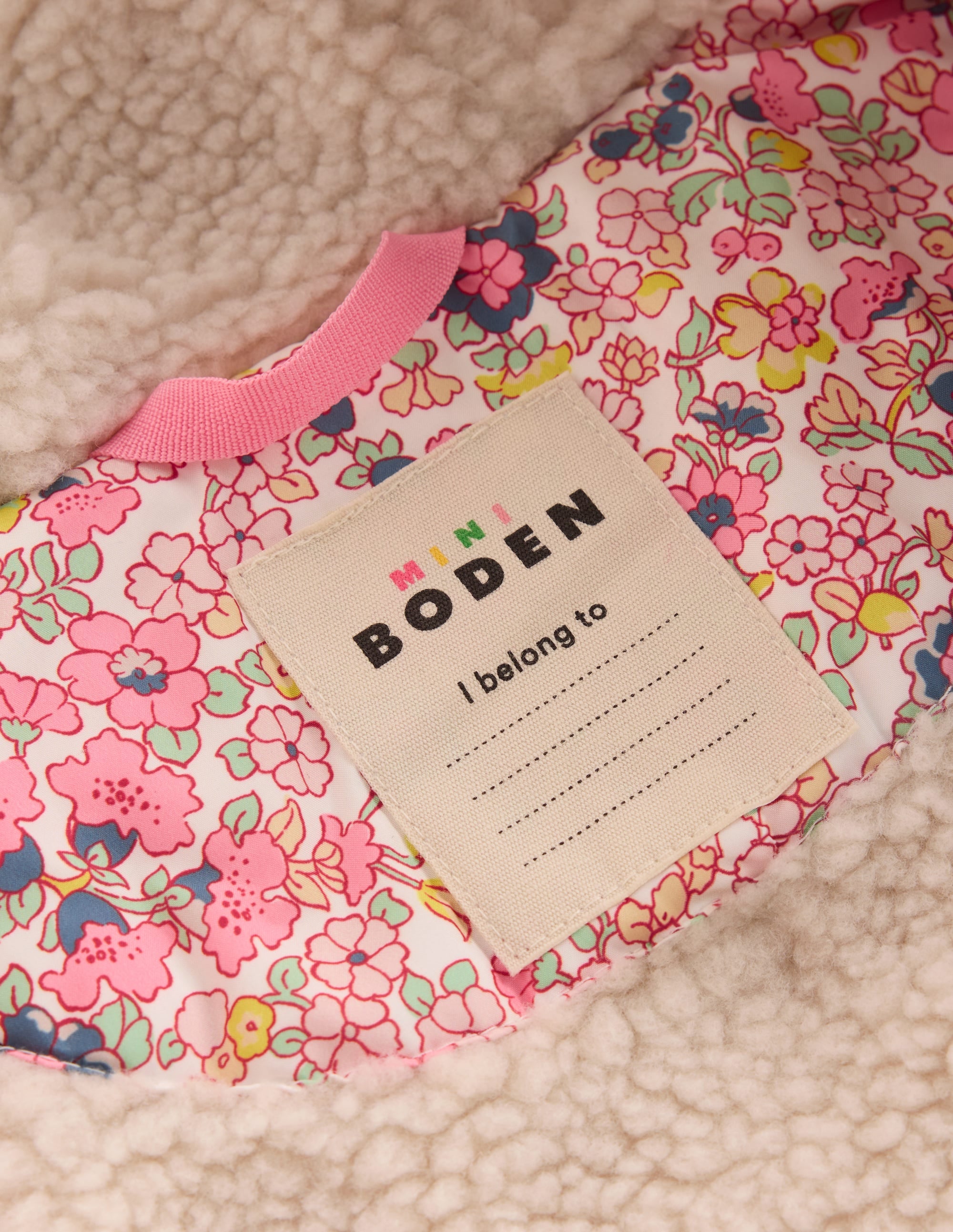 Borg Padded Jacket-Pink Flowerbed - Image 4