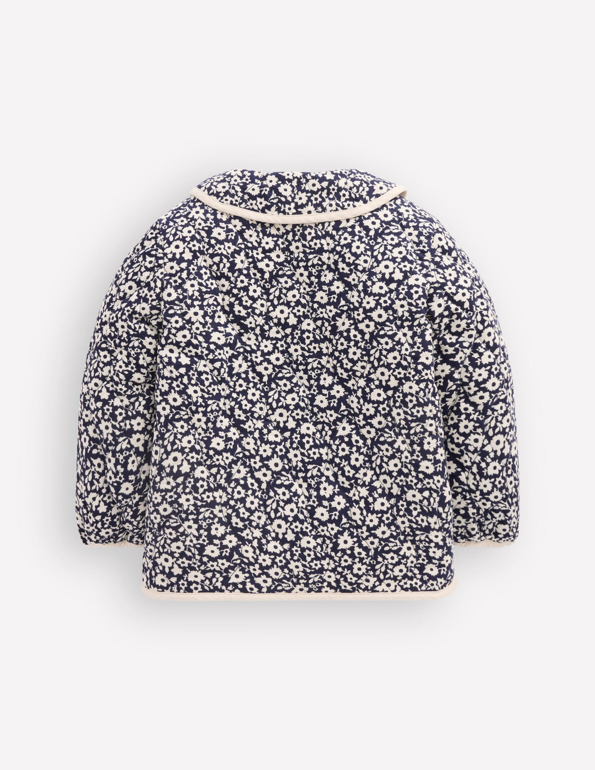 Quilted Cord Jacket-Navy Floral Print - Image 2