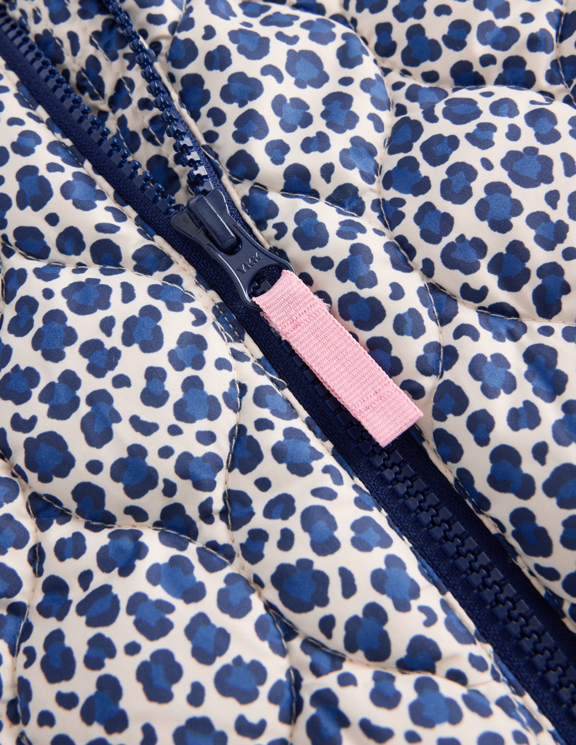 Quilted Bomber Jacket-Calico White/ Blue Leopard-5