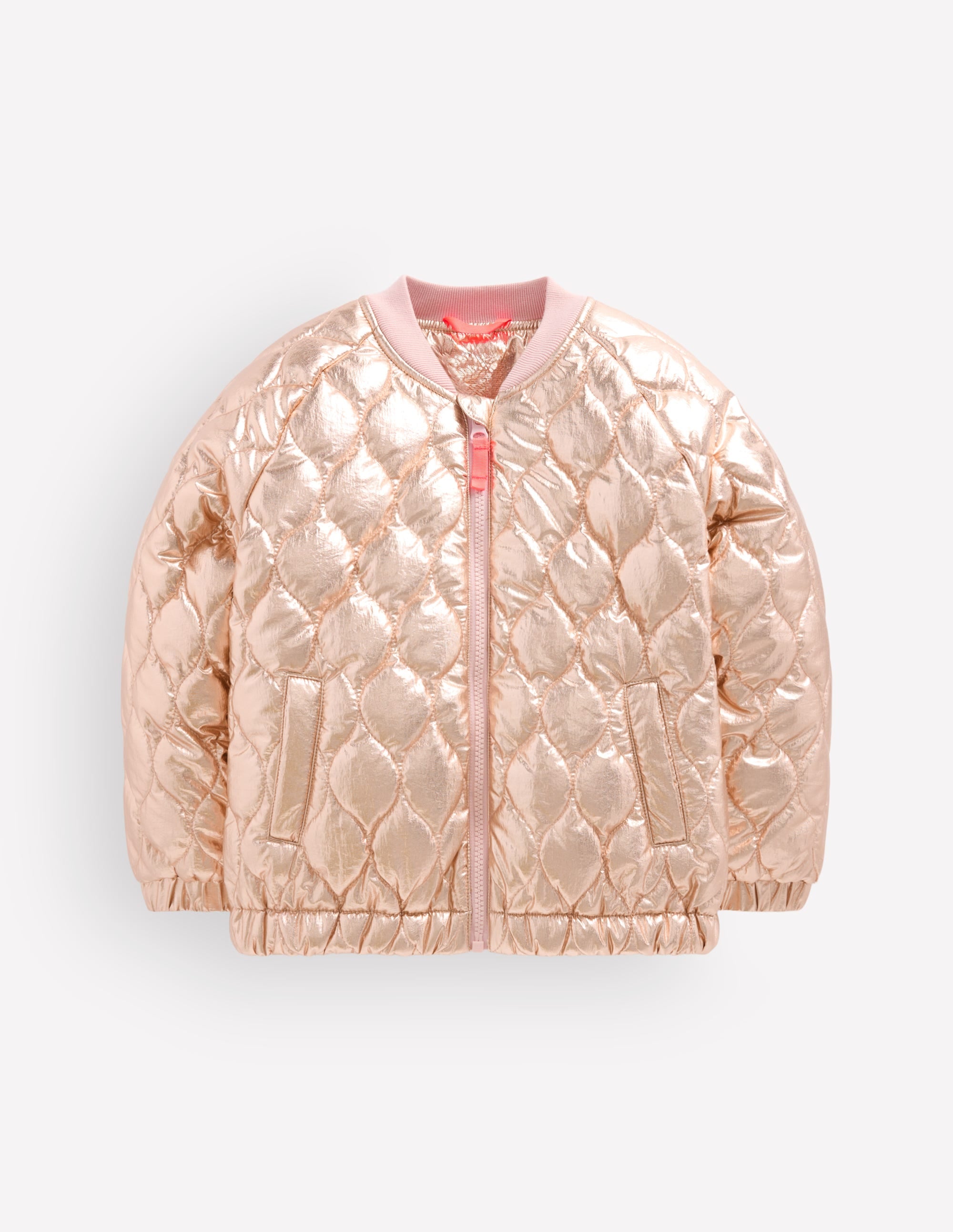 Quilted Bomber Jacket-Gold Metallic - Image 1