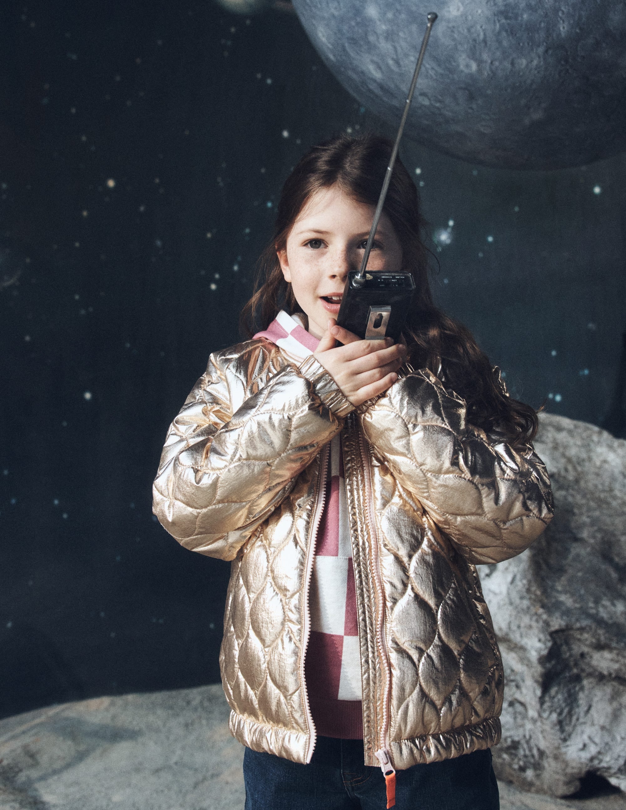Quilted Bomber Jacket-Gold Metallic - Image 1
