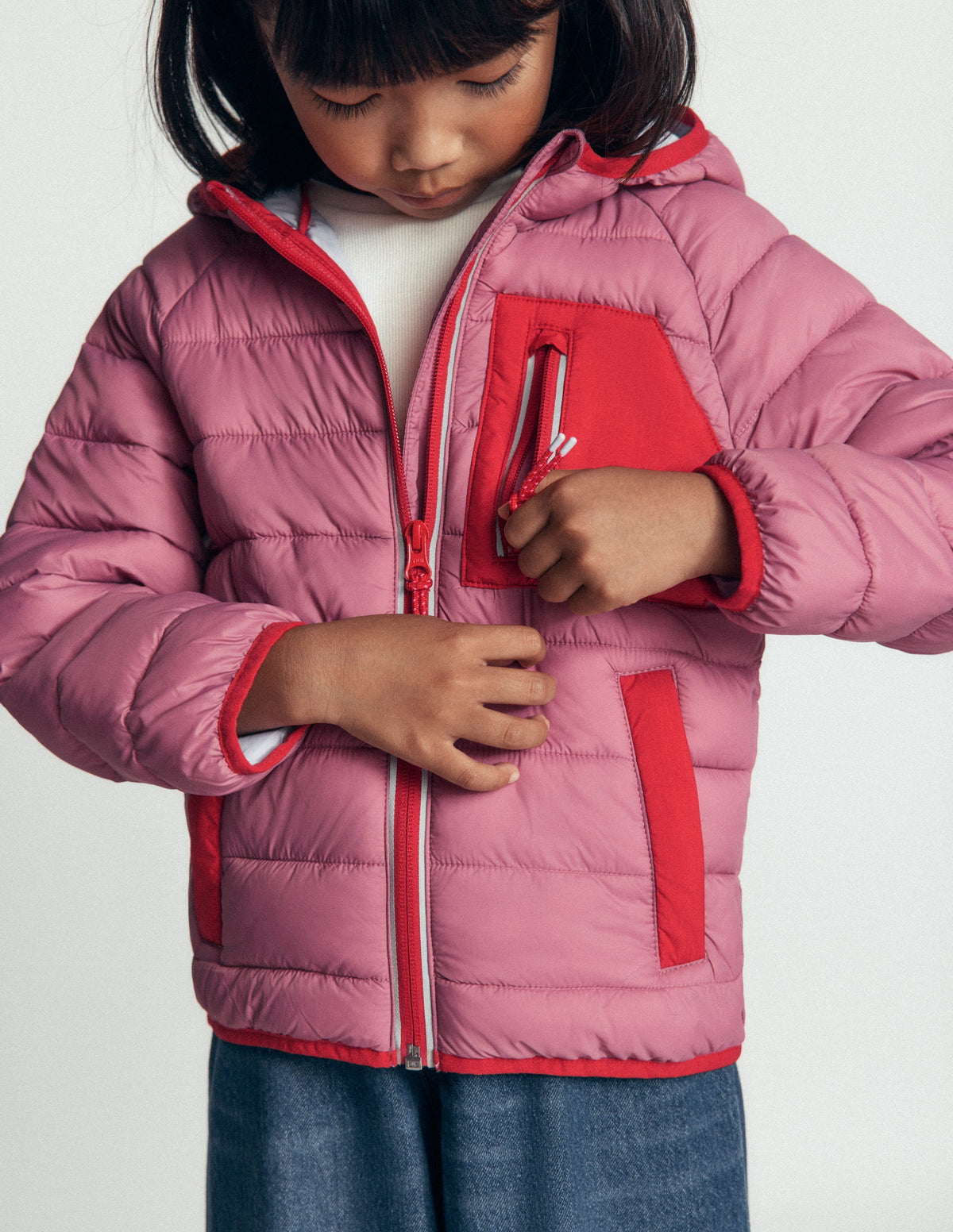 Pack-away Padded Jacket-Pink Heather-3