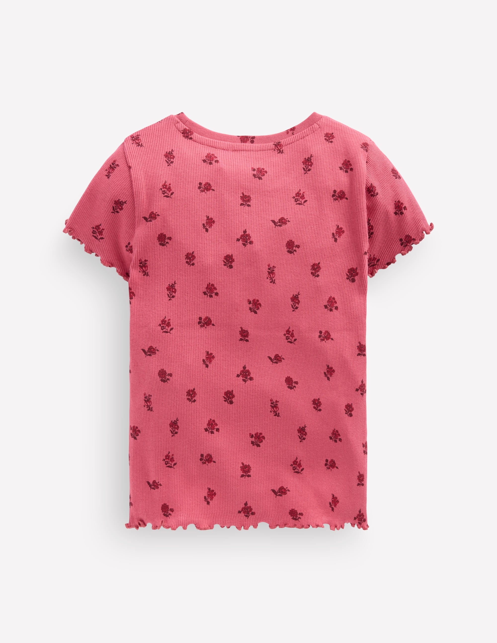 Short Sleeve Rib T-Shirt-Red Floral - Image 2