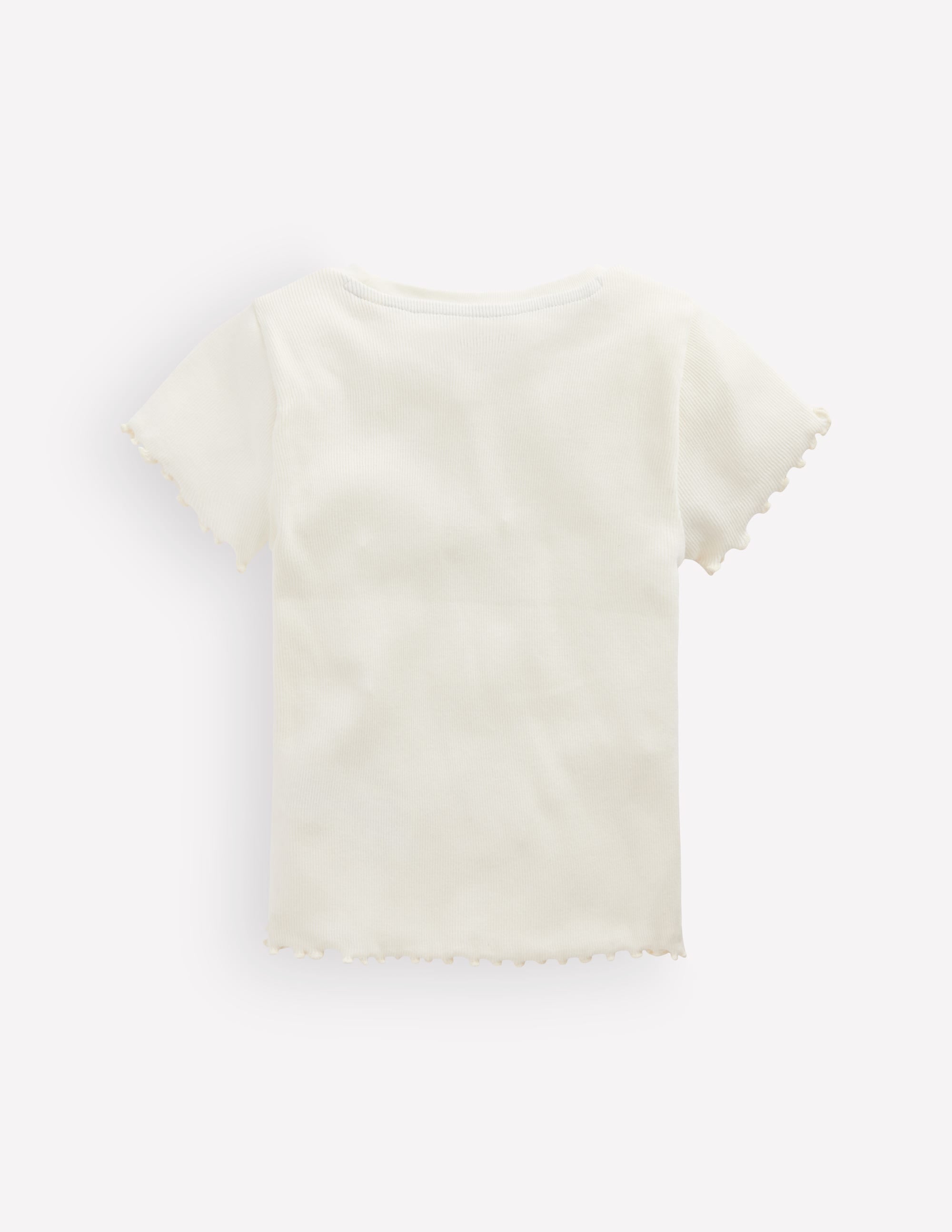 Short Sleeve Rib T-Shirt-Soft Ivory - Image 2