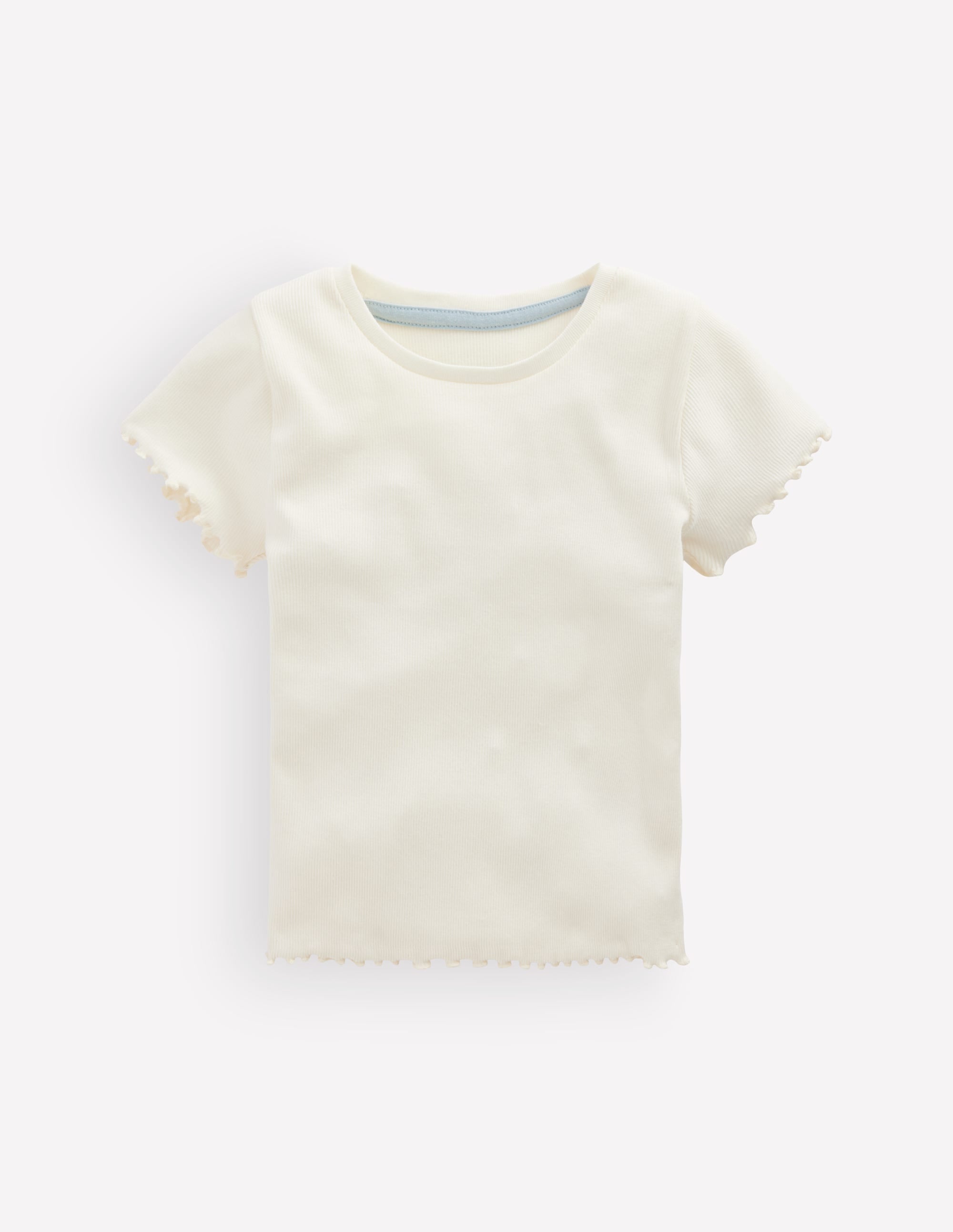 Short Sleeve Rib T-Shirt-Soft Ivory - Image 1