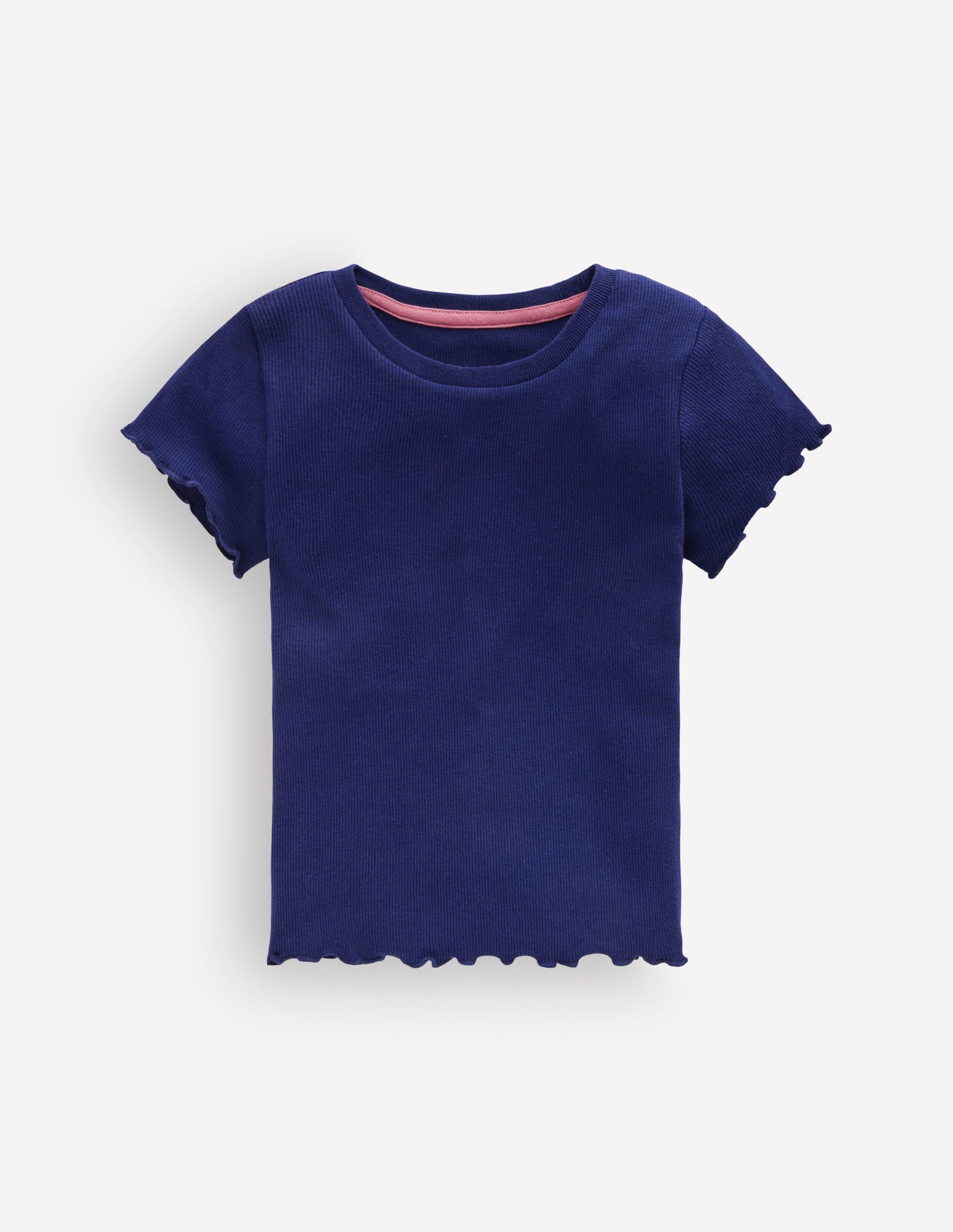 Short Sleeve Rib T-Shirt-College Navy-1