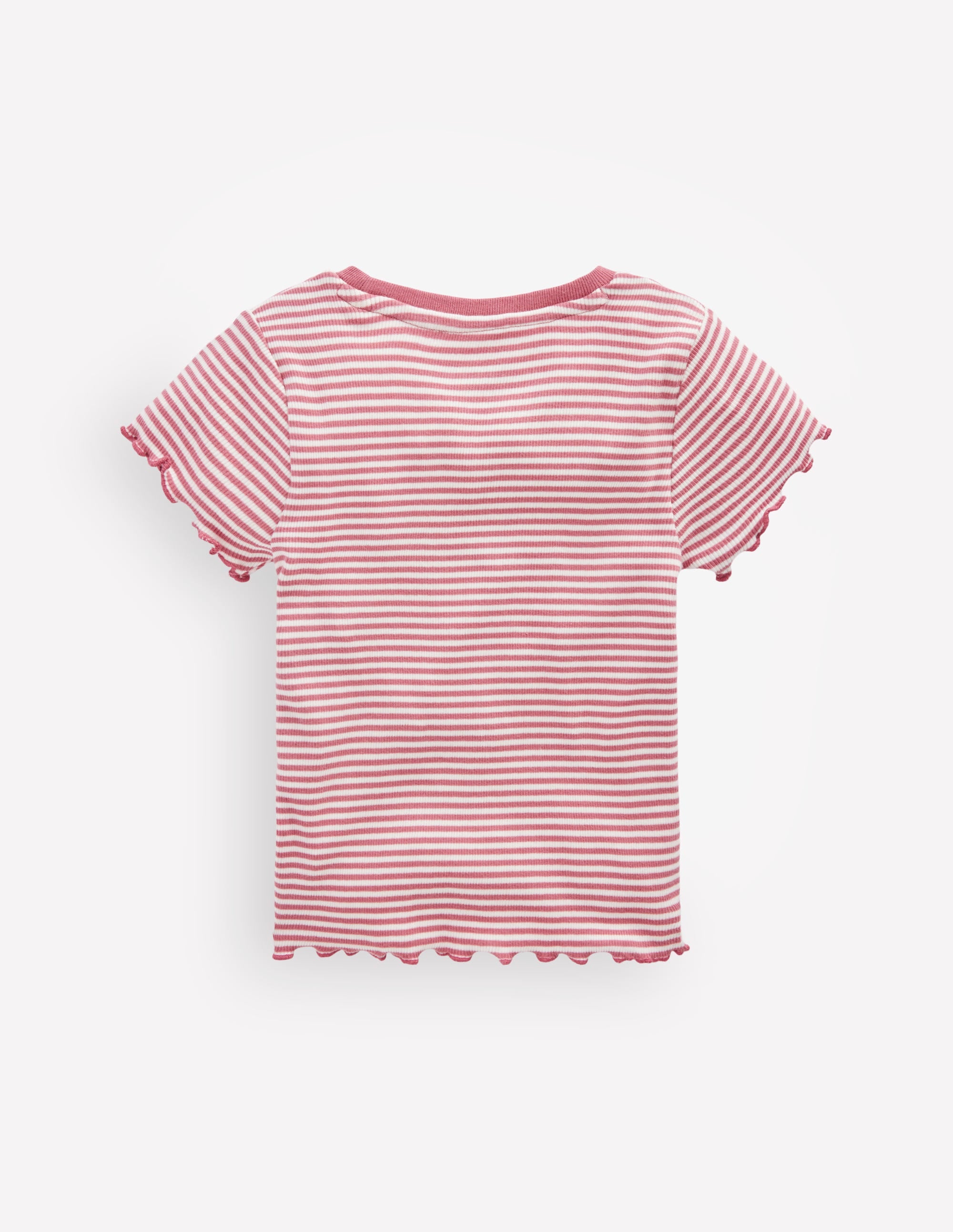 Short Sleeve Rib T-Shirt-Pink Stripe - Image 3
