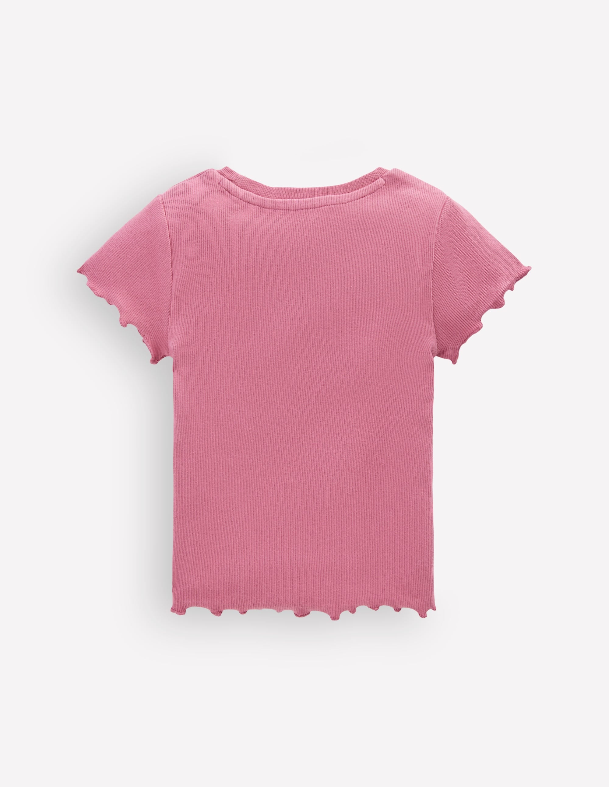 Short Sleeve Rib T-Shirt-Pink - Image 2