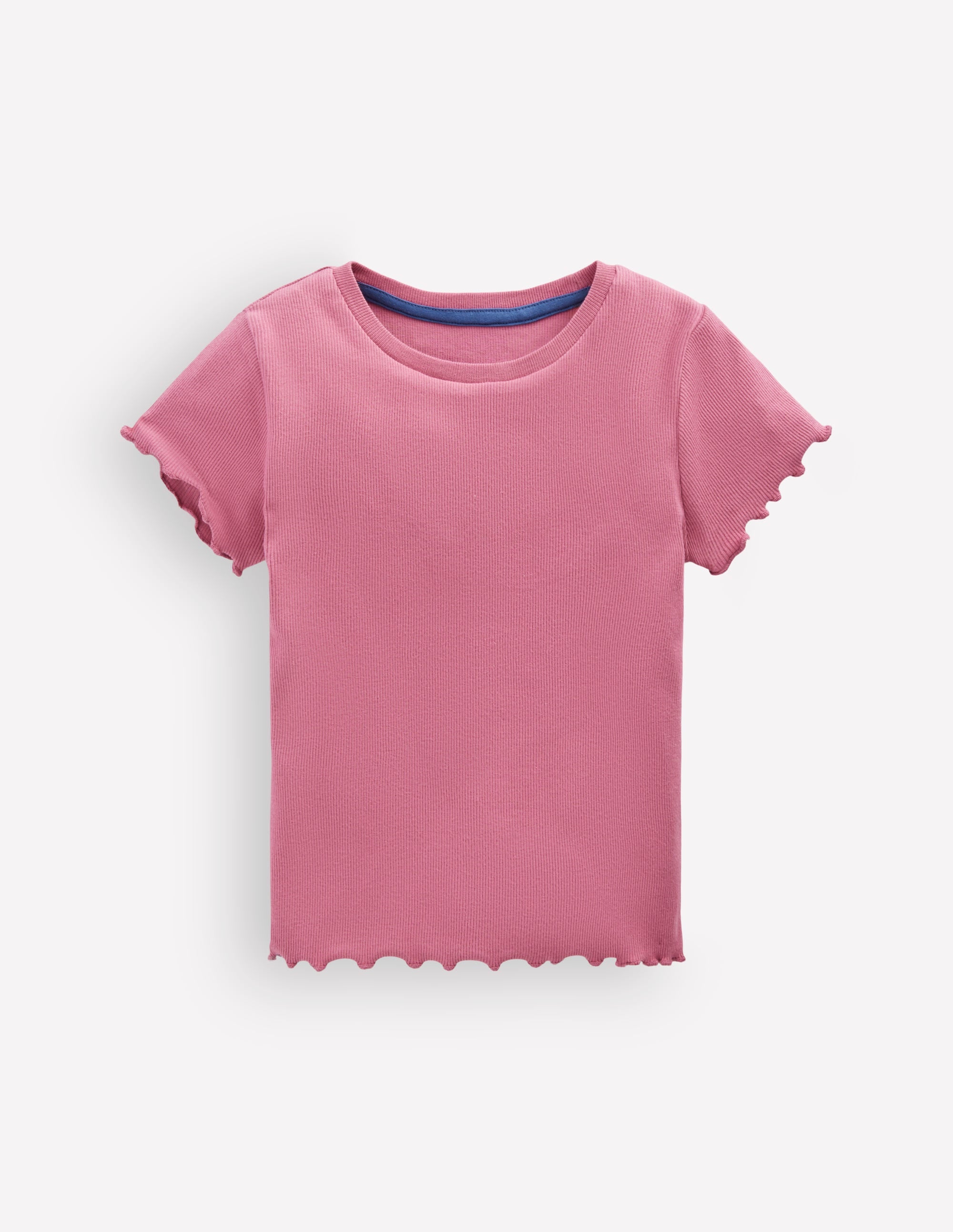 Short Sleeve Rib T-Shirt-Pink - Image 1