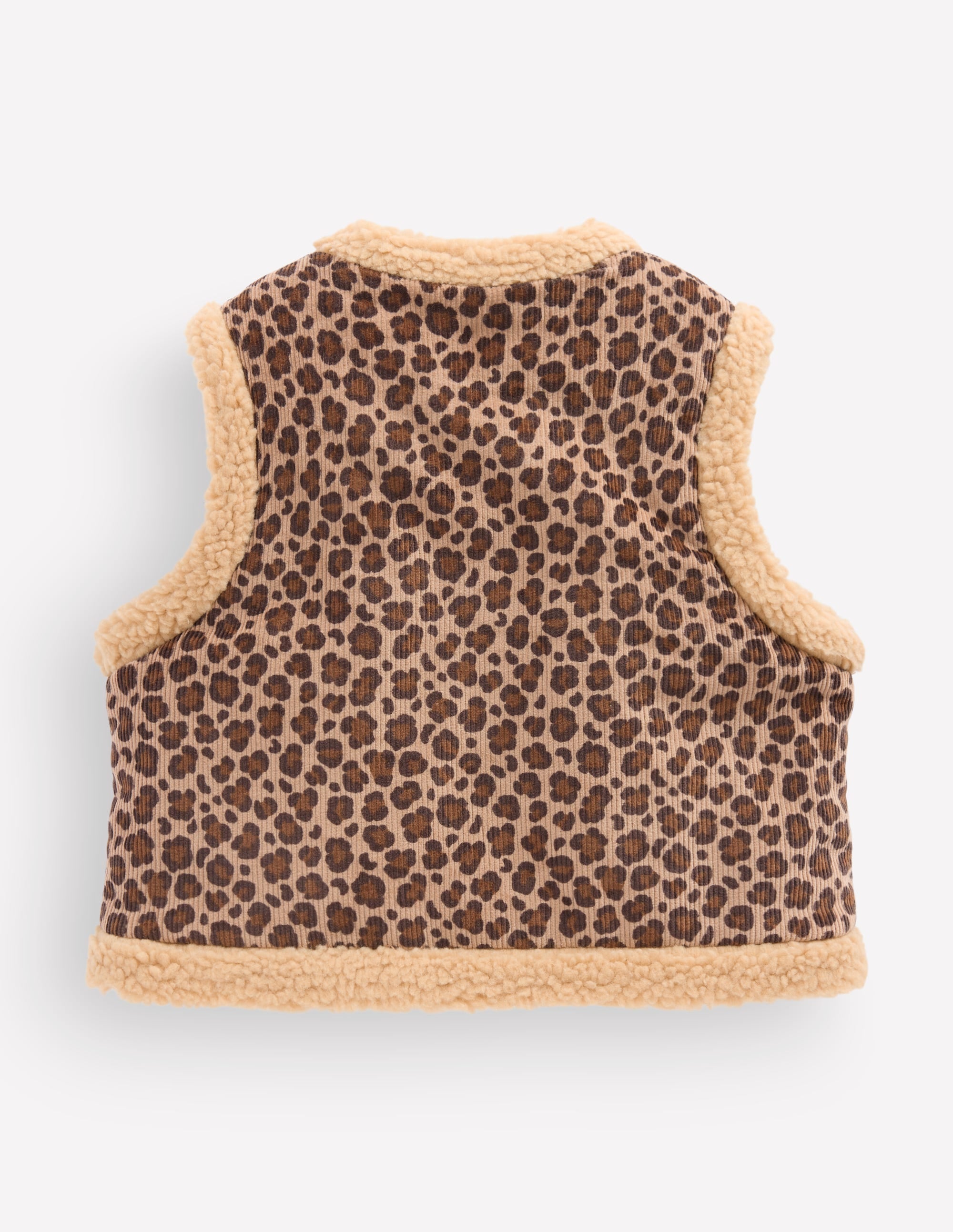 Borg Trim Vest - Brown Leopard | Boden USA