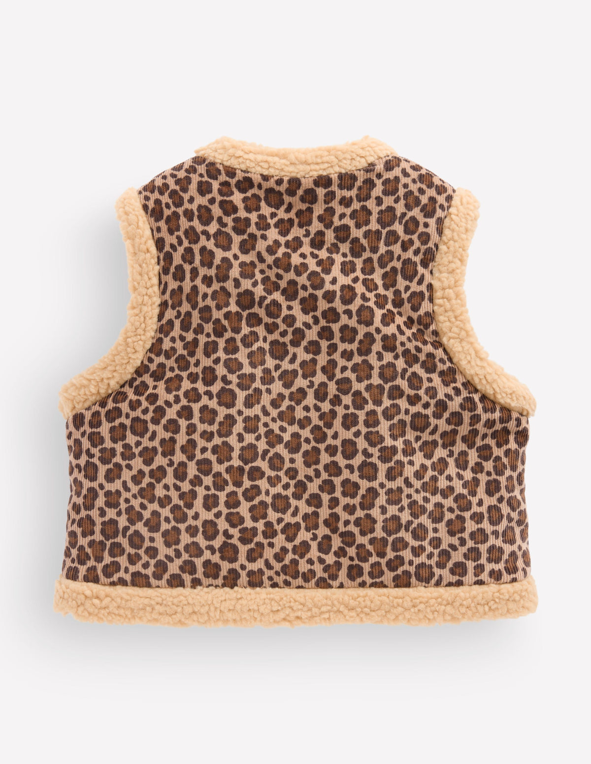 Borg Trim Vest-Brown Leopard-2