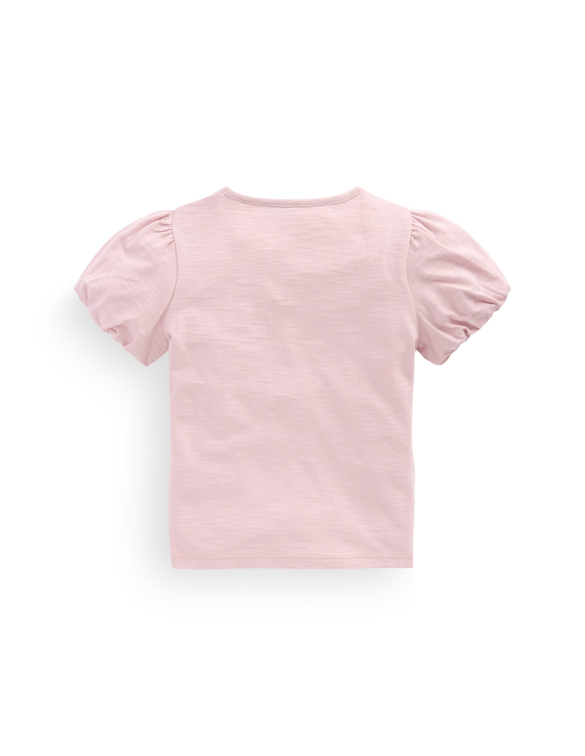 Puff Sleeve Jersey Top-Pink Heather - Image 2