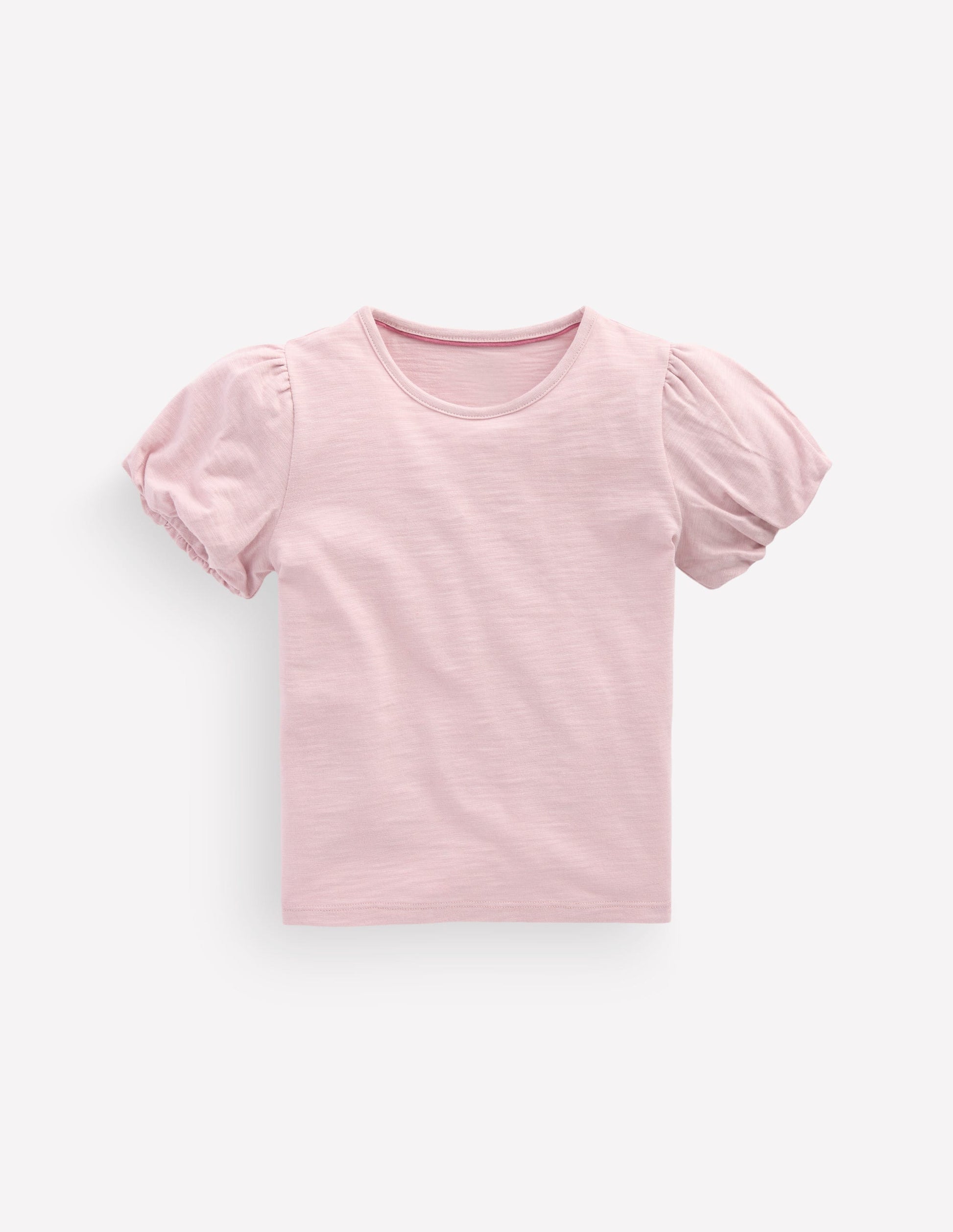 Puff Sleeve Jersey Top-Pink Heather-1