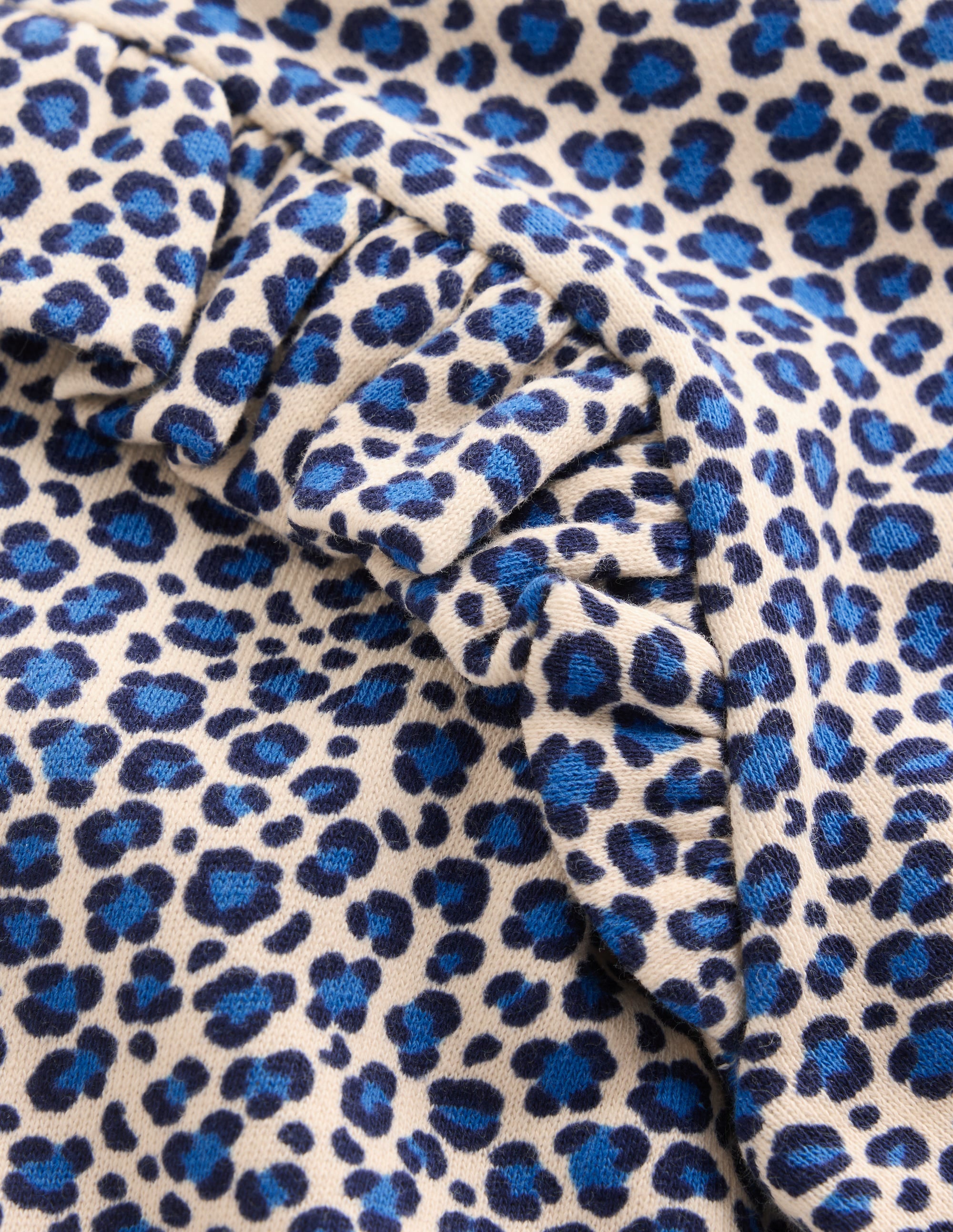 Pretty Frill Sweatshirt-Calico White/ Blue Leopard - Image 3