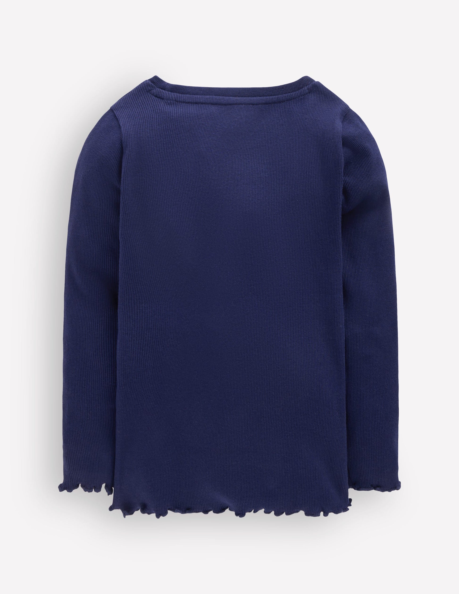 Ribbed Long Sleeve T-Shirt-College Navy-2
