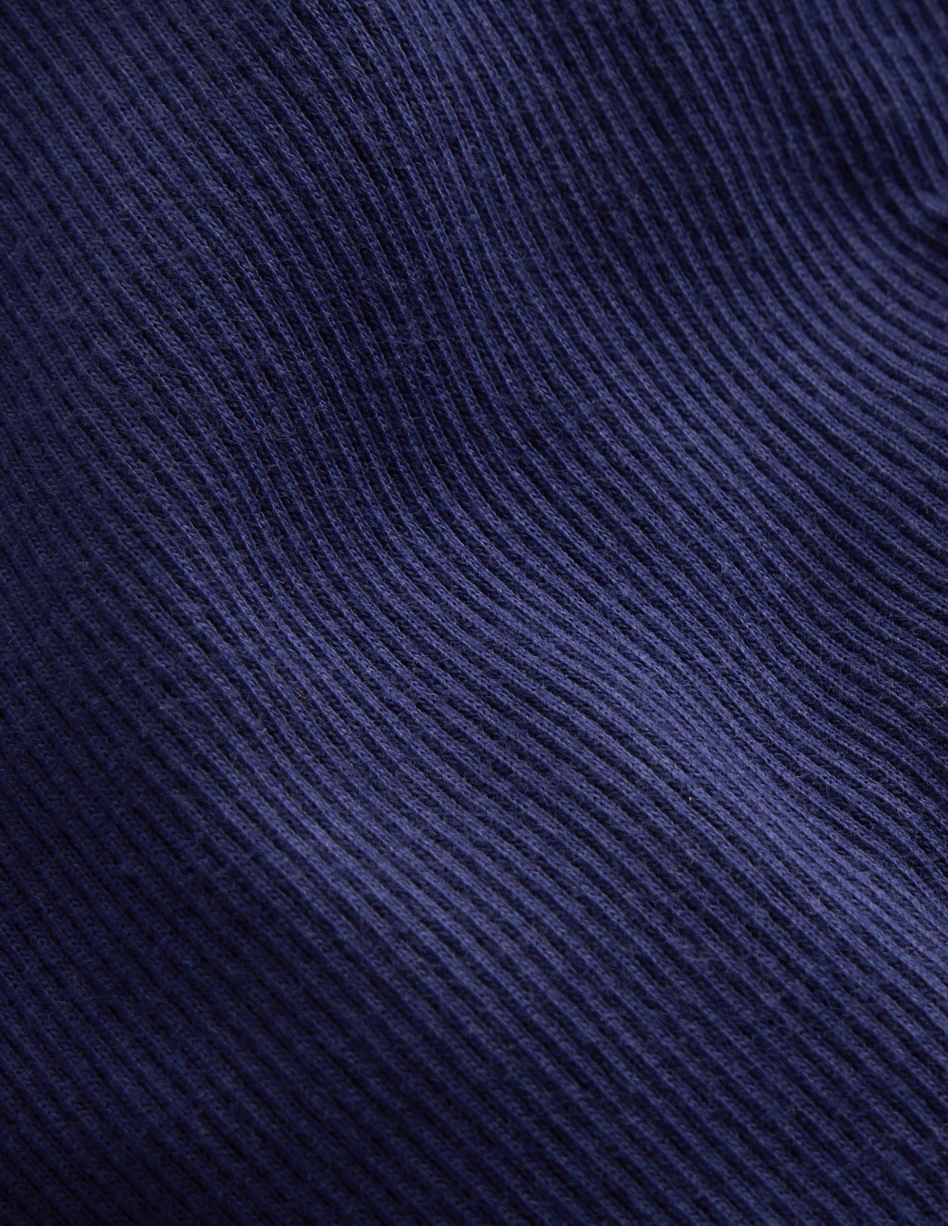 Ribbed Long Sleeve T-Shirt-College Navy-3