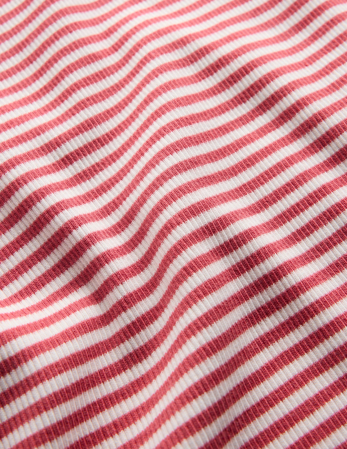 Ribbed Long Sleeve T-Shirt-Pink/ Soft Ivory Stripe - Image 3
