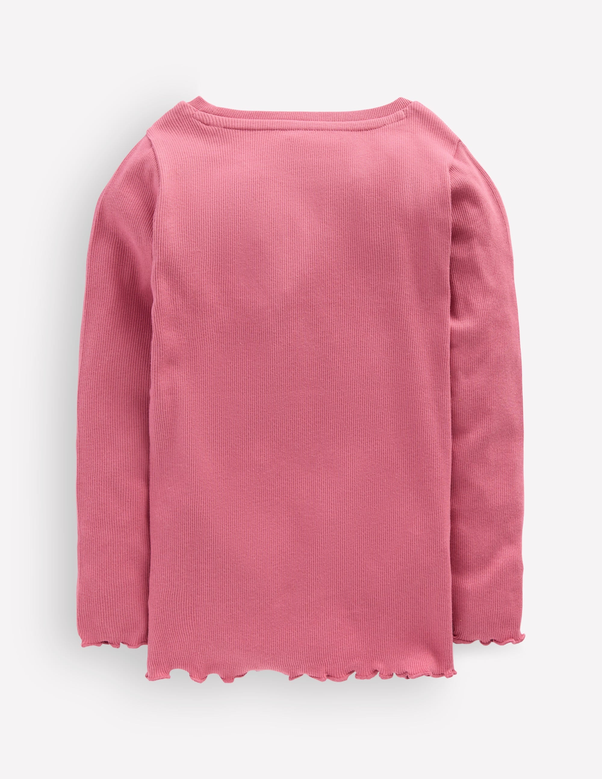 Ribbed Long Sleeve T-Shirt-Pink Heather - Image 2