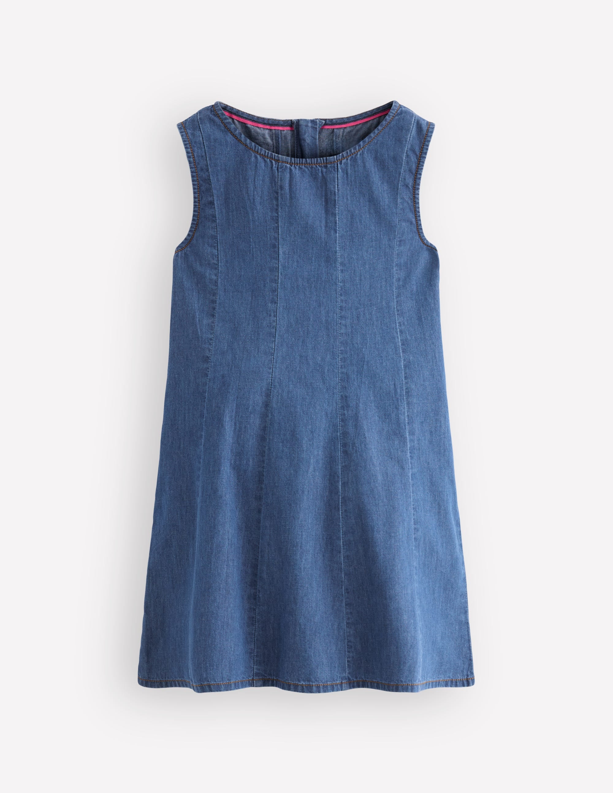 Willa Pinafore Dress-Mid Denim - Image 3