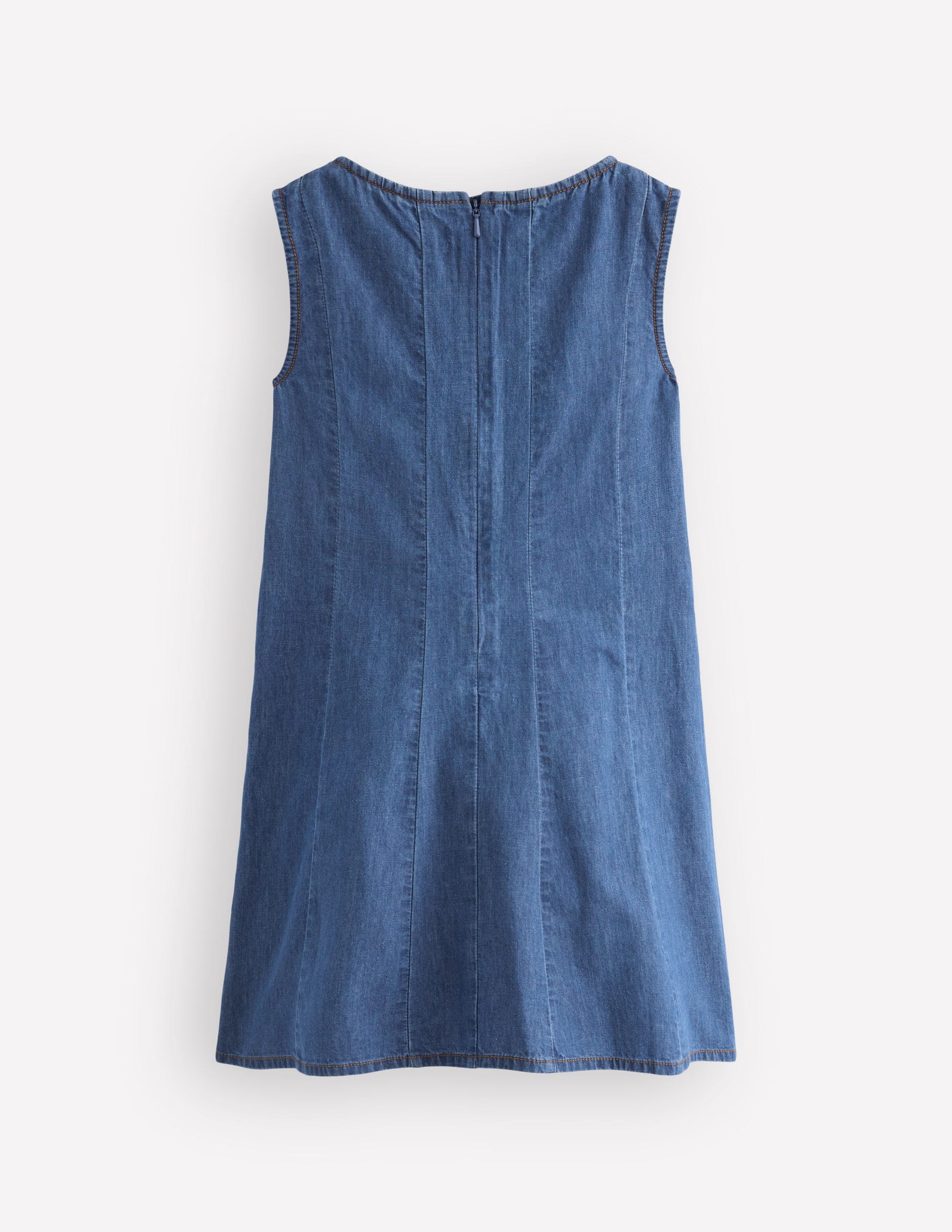 Willa Pinafore Dress-Mid Denim-4