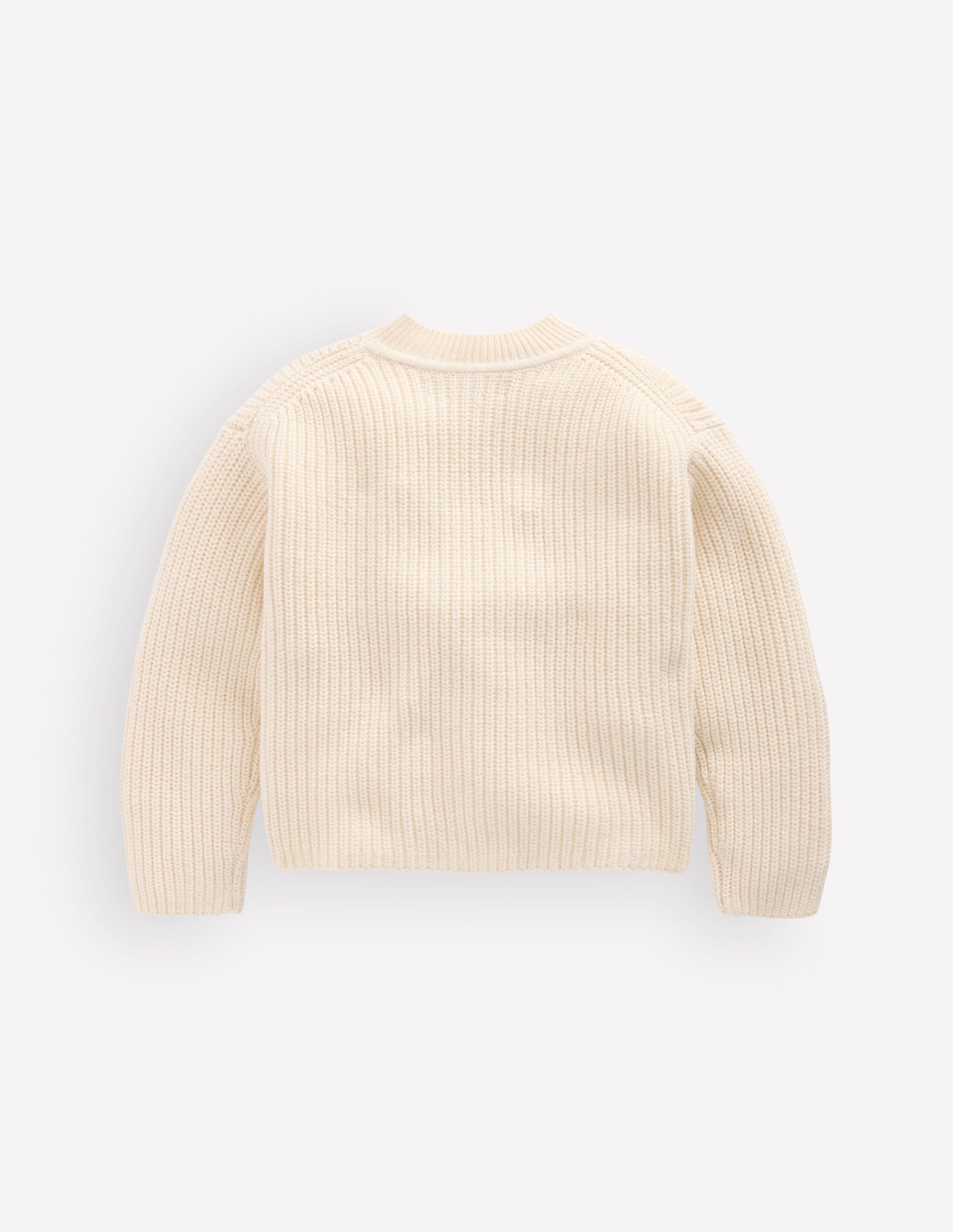 Chunky Everyday Cardigan-Ecru Marl-3