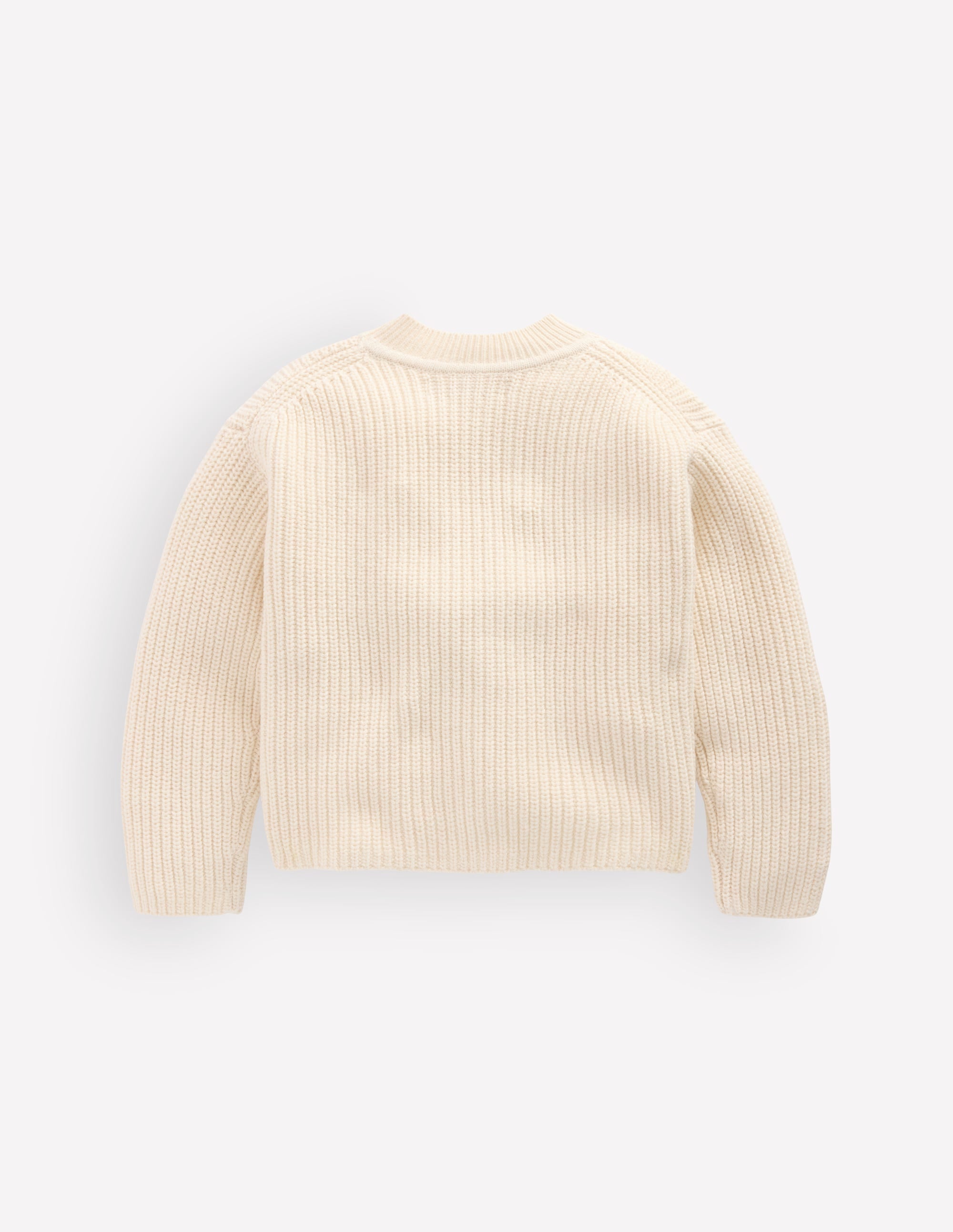 Chunky Everyday Cardigan-Ecru Marl - Image 3