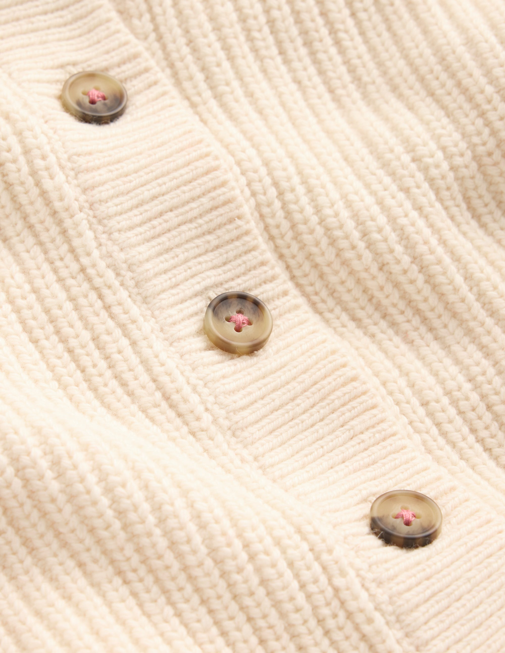 Chunky Everyday Cardigan-Ecru Marl - Image 4