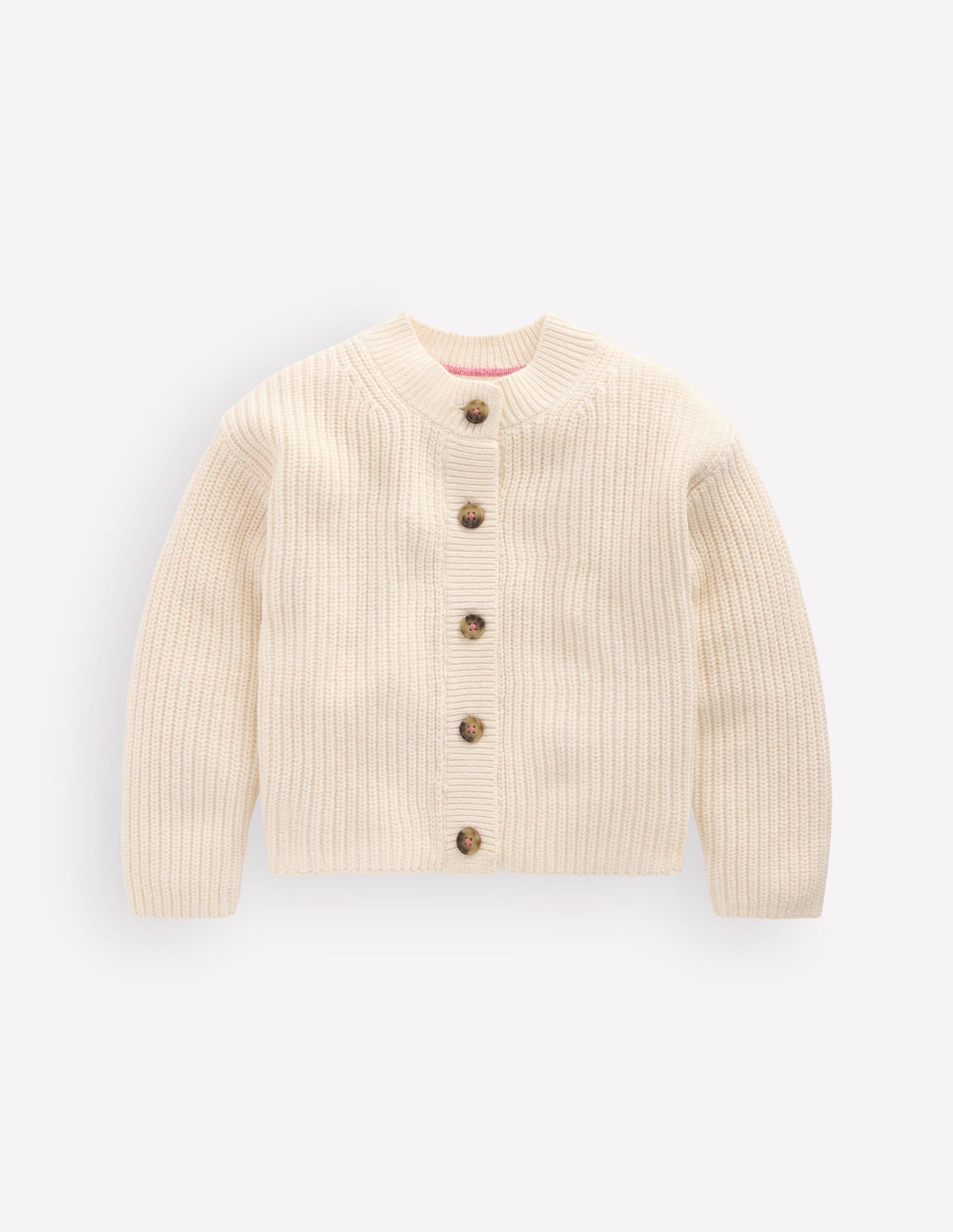 Chunky Everyday Cardigan-Ecru Marl-2