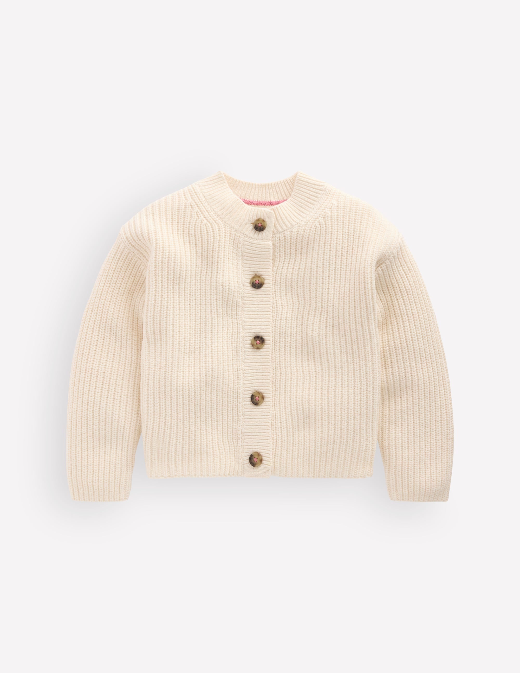 Chunky Everyday Cardigan-Ecru Marl - Image 2