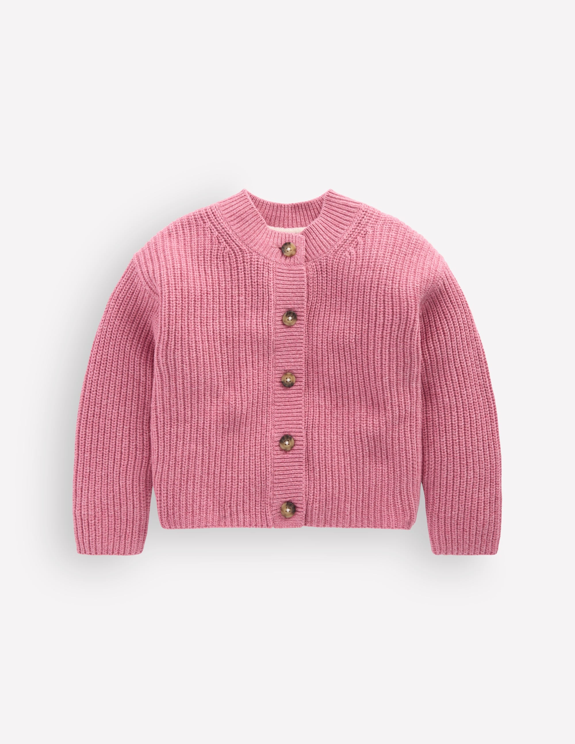 Chunky Everyday Cardigan-Pink Heather Marl - Image 1