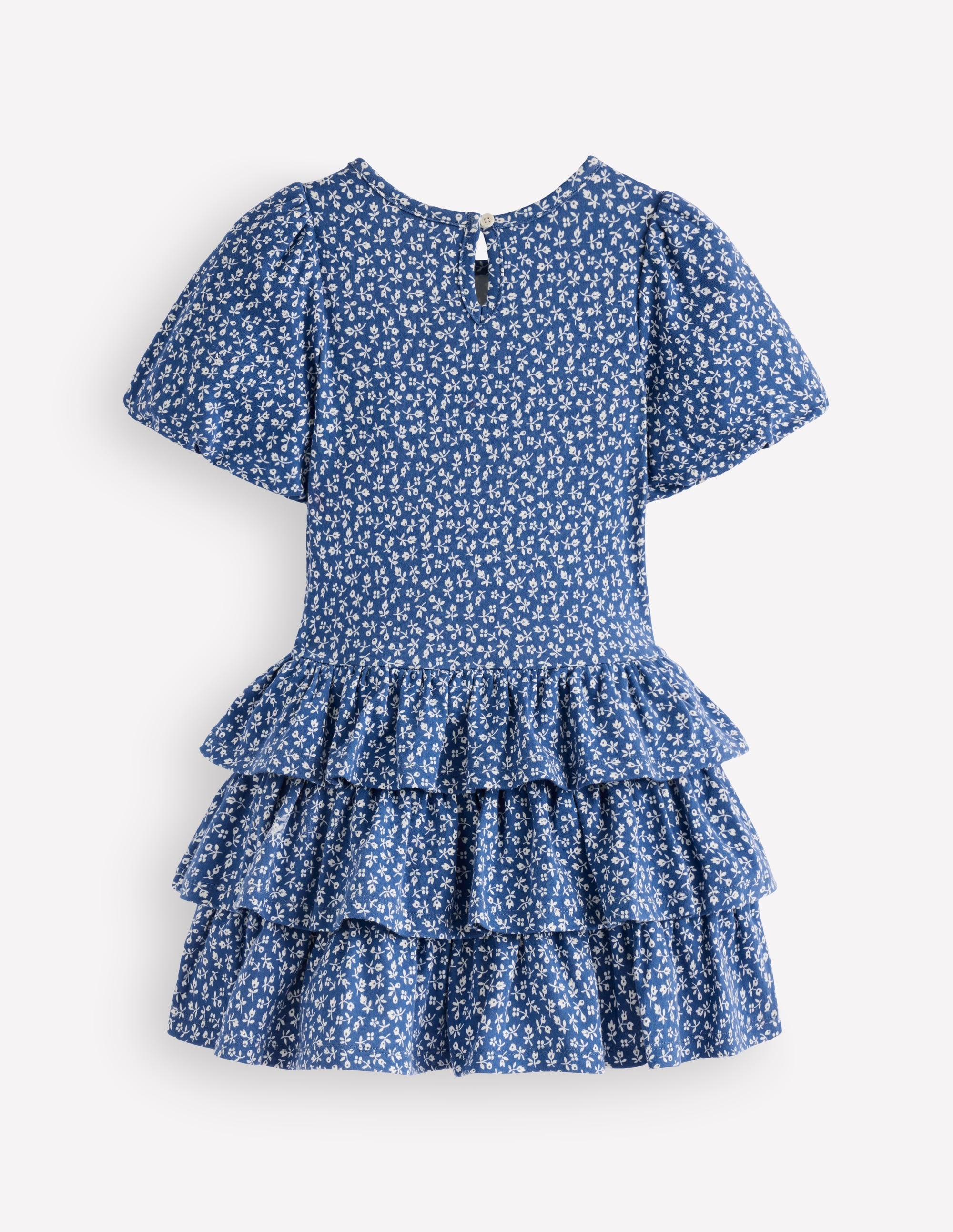 Ruffle Skirt Jersey Dress-Bluejay Ditsy Floral - Image 2