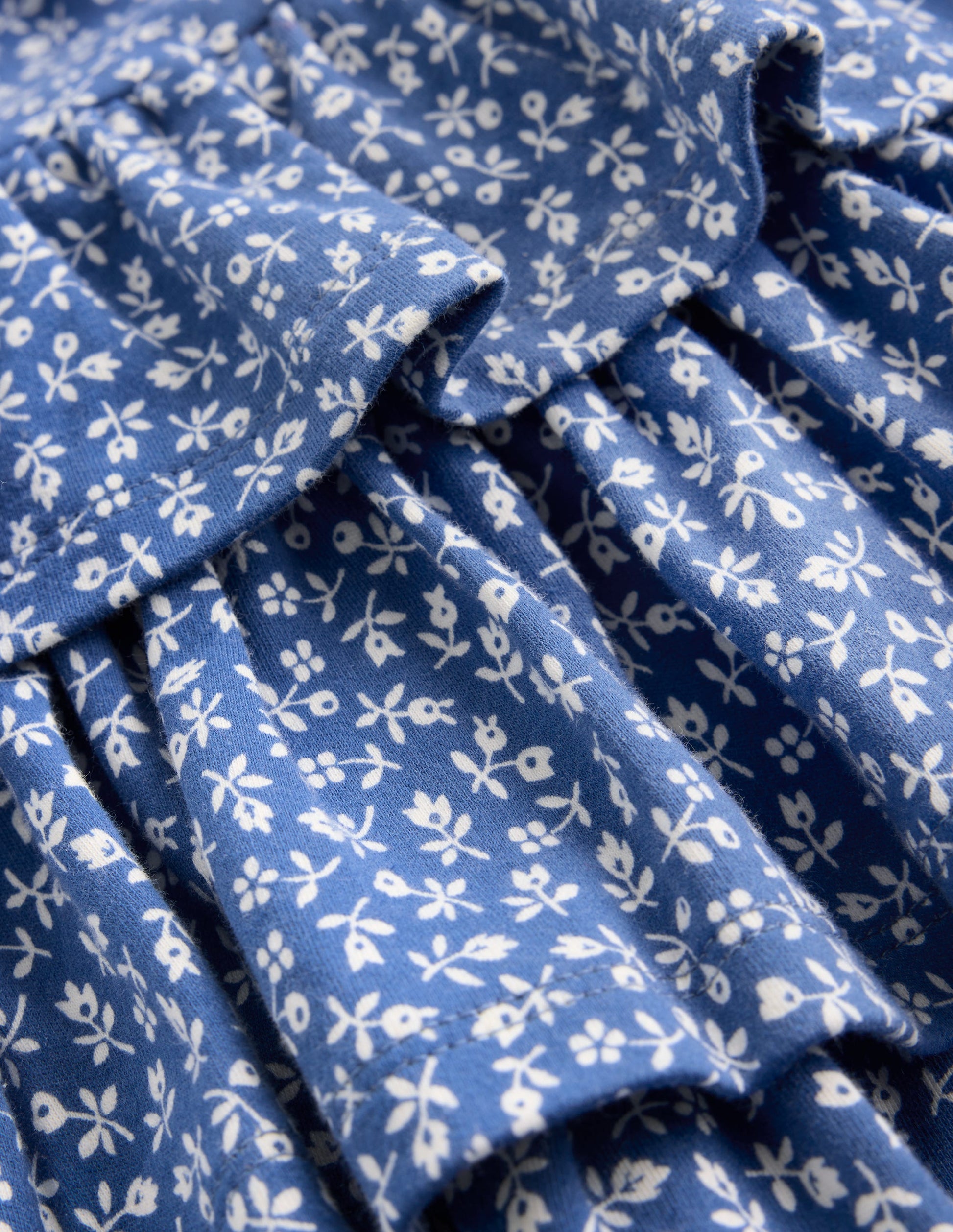 Ruffle Skirt Jersey Dress-Bluejay Ditsy Floral-3