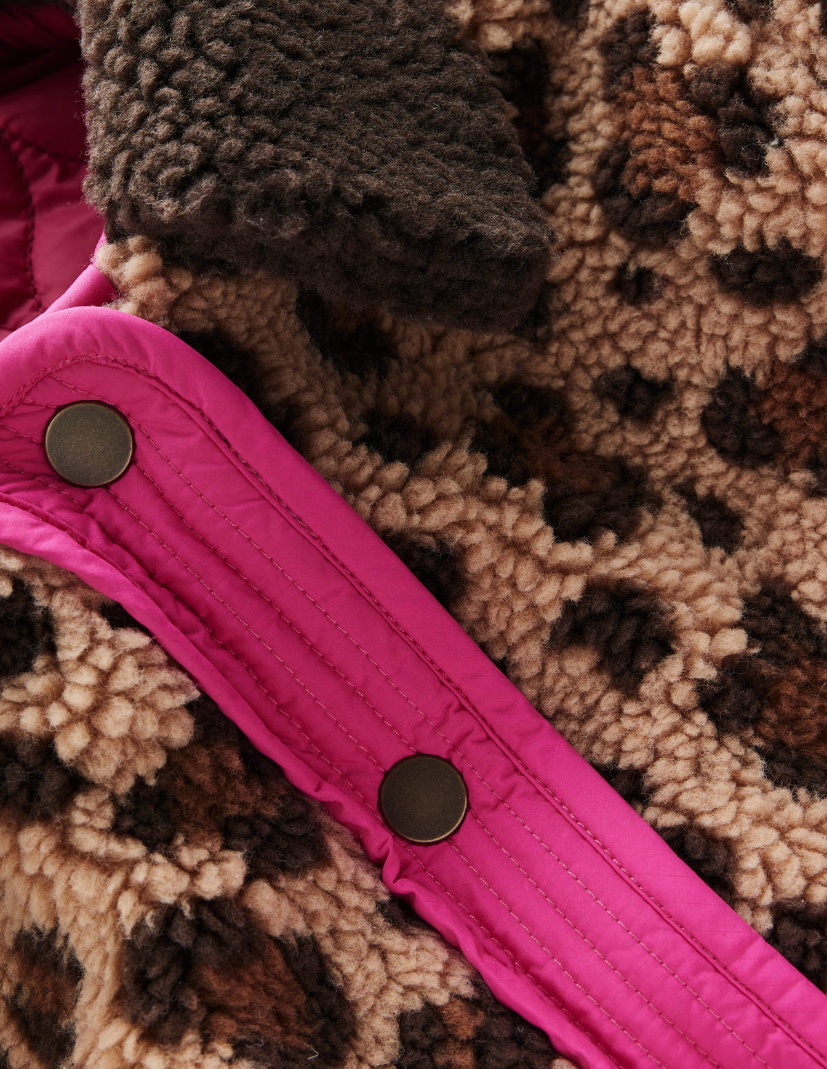 Reversible Borg Quilted Jacket-Leopard Multi - Image 8