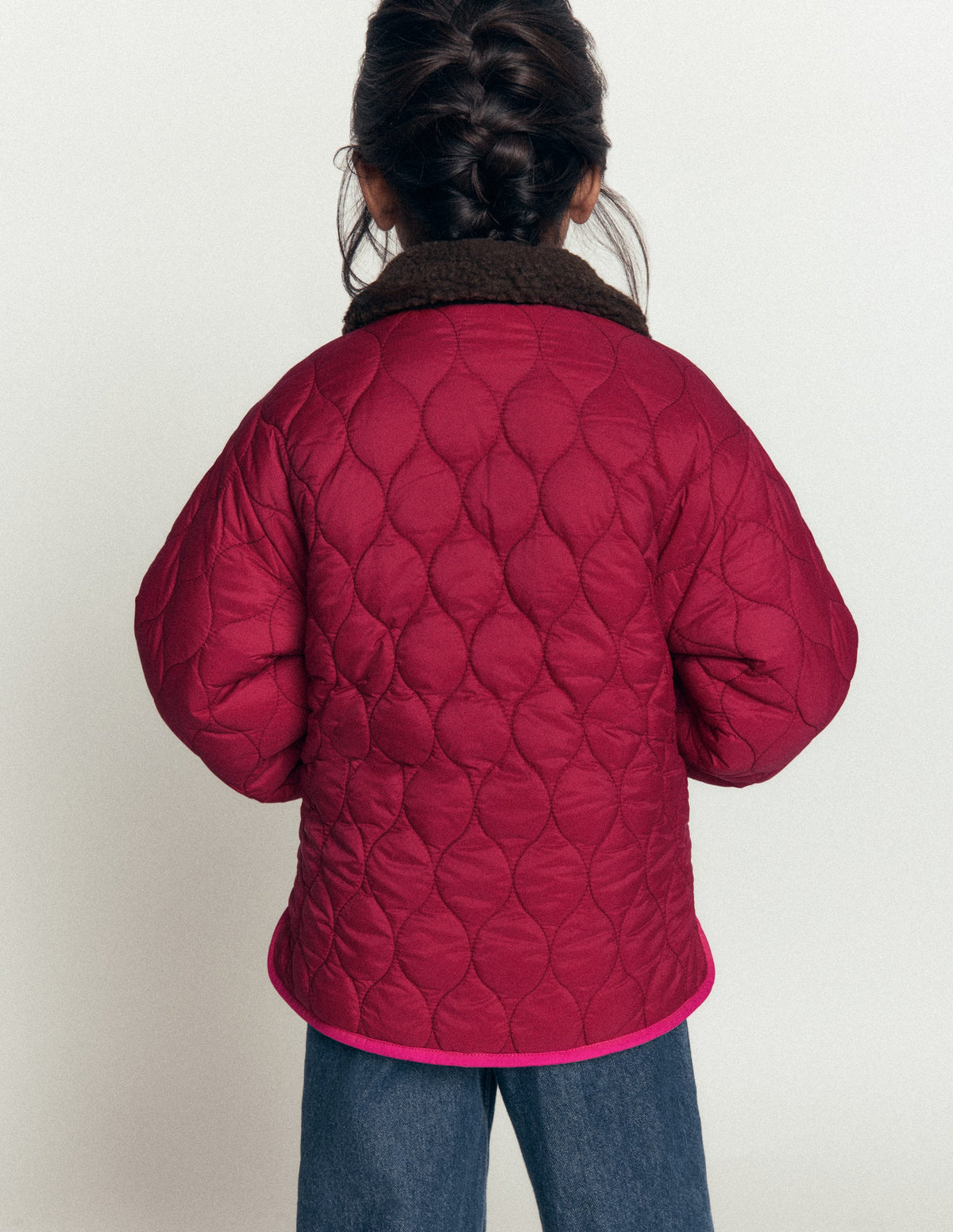 Reversible Borg Quilted Jacket-Leopard Multi - Image 4