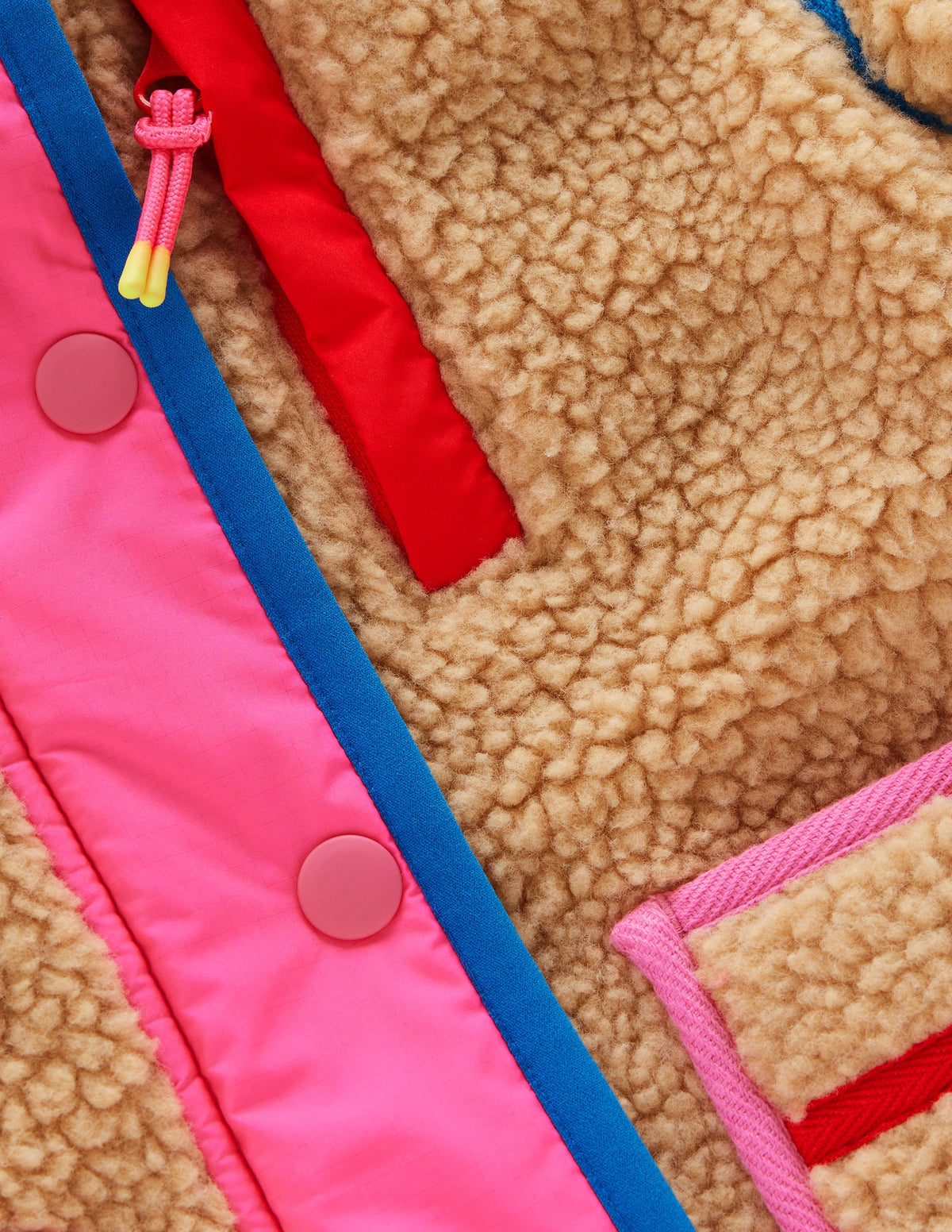 Fun Borg Mix Fleece-Rainbow Trim Borg - Image 3