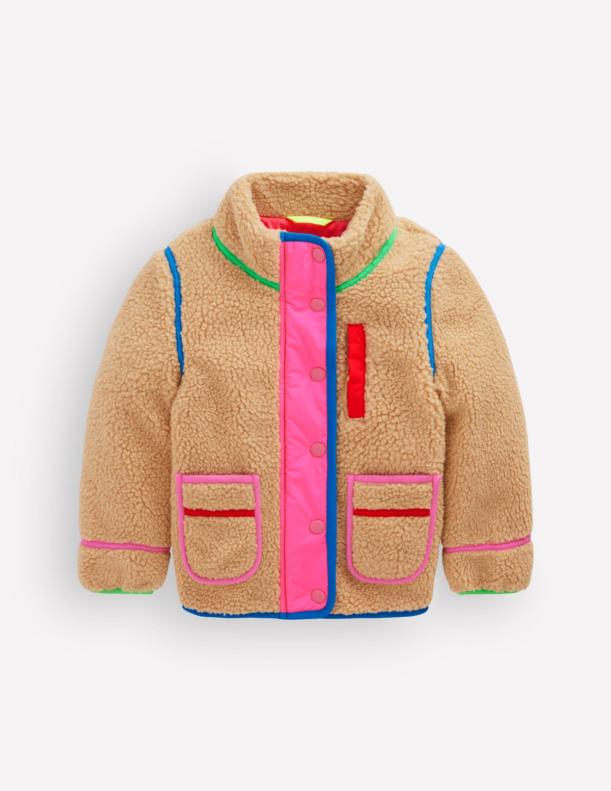 Fun Borg Mix Fleece-Rainbow Trim Borg-1