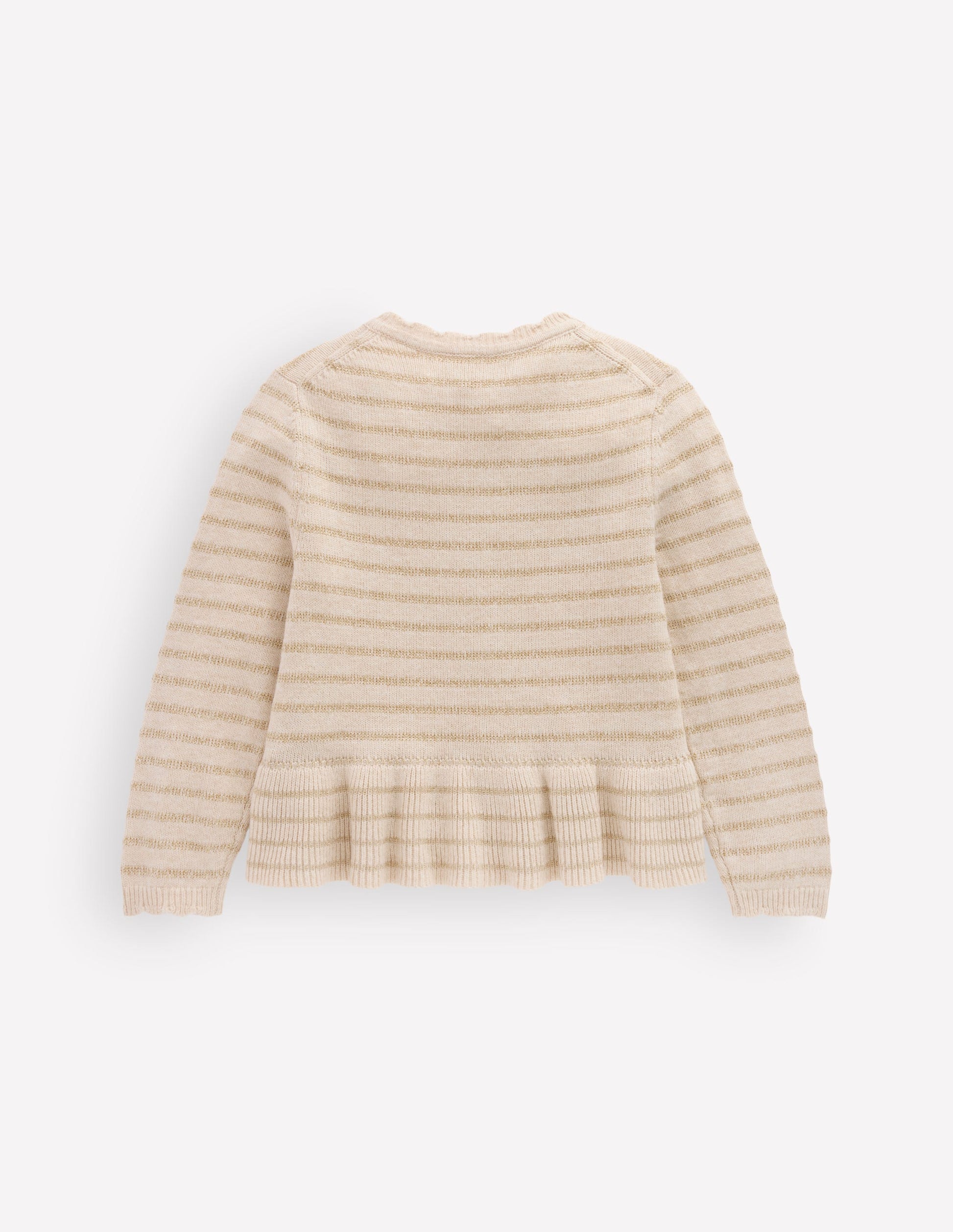 Pretty Peplum Cardigan-Oatmeal Marl Sparkle Stripe-4