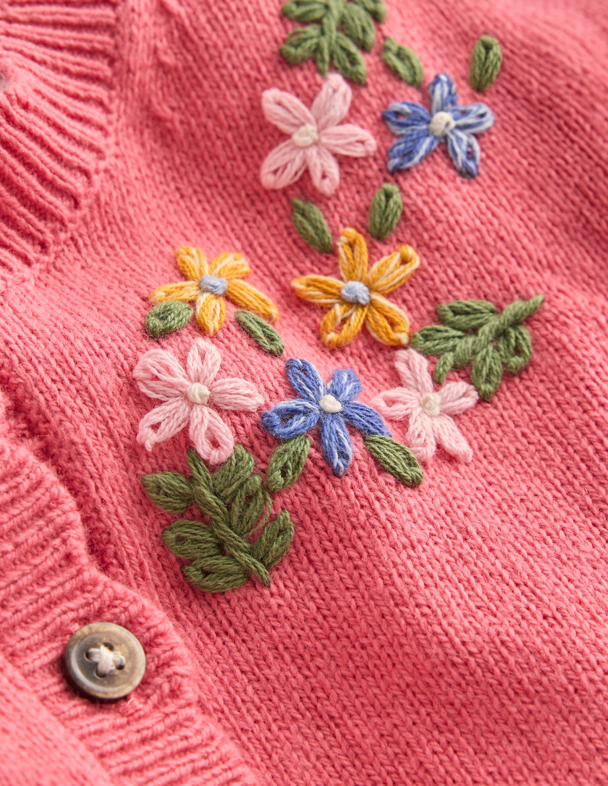 Pretty Embroidered Cardigan-Vintage Rose Floral Embroidery - Image 3