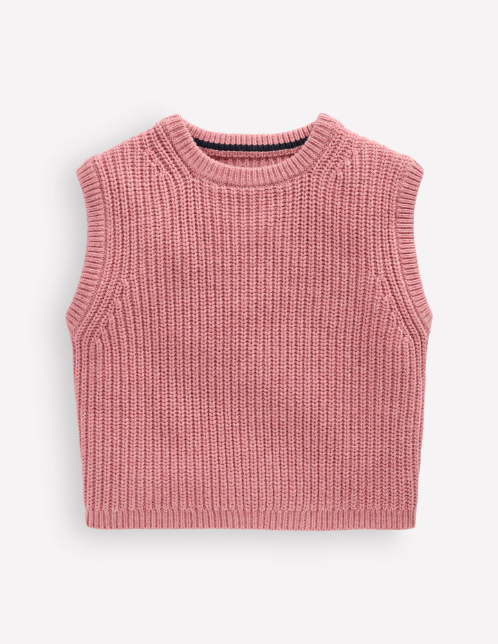 Knitted Vest-Pink