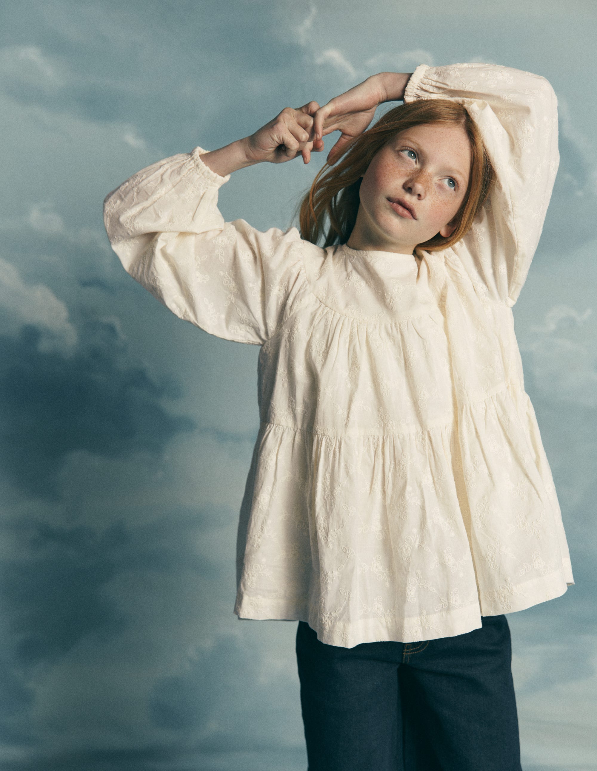 Tiered Woven Top-Soft Cream - Image 1
