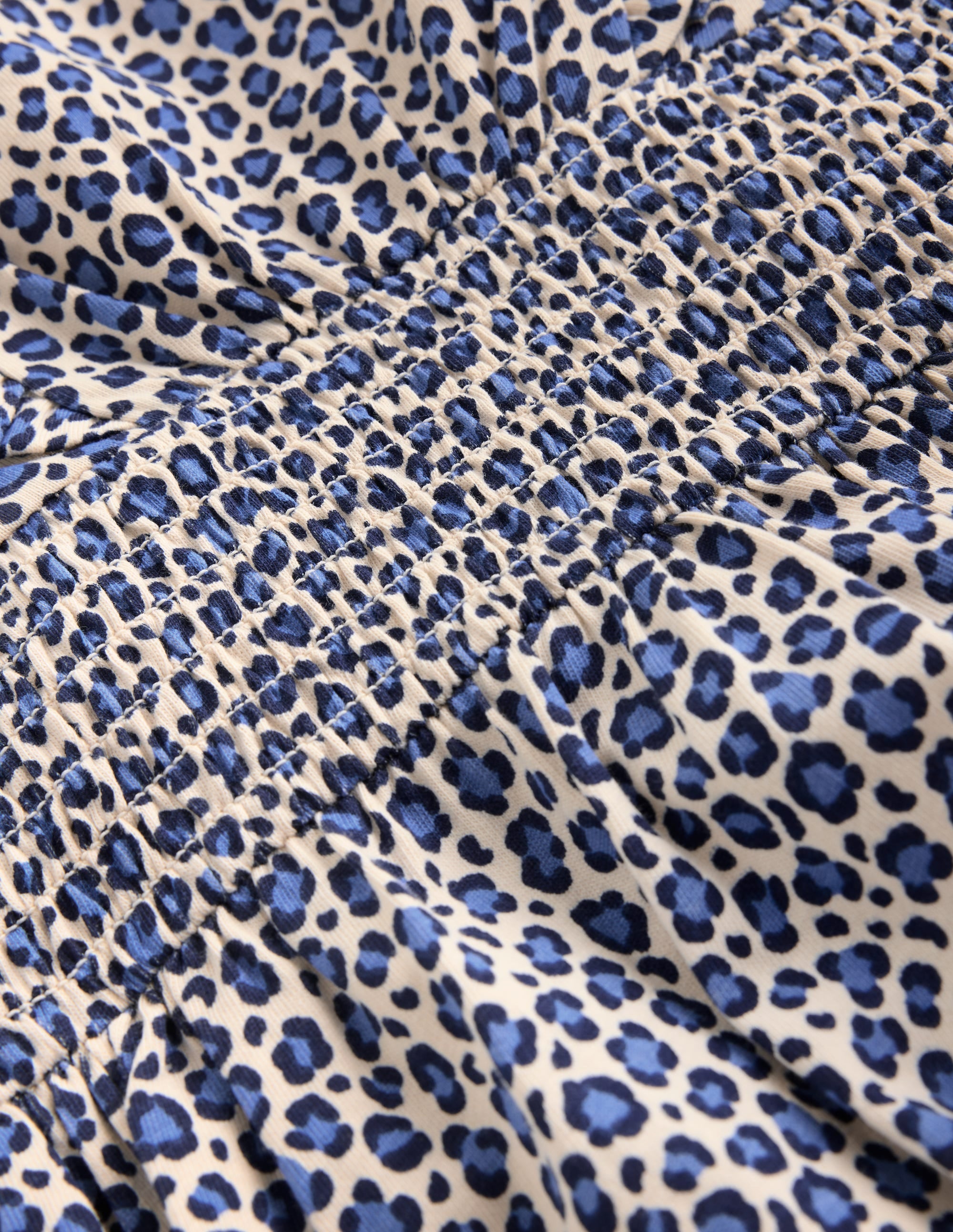 Suki Shirred Jersey Dress-Blue Leopard - Image 3