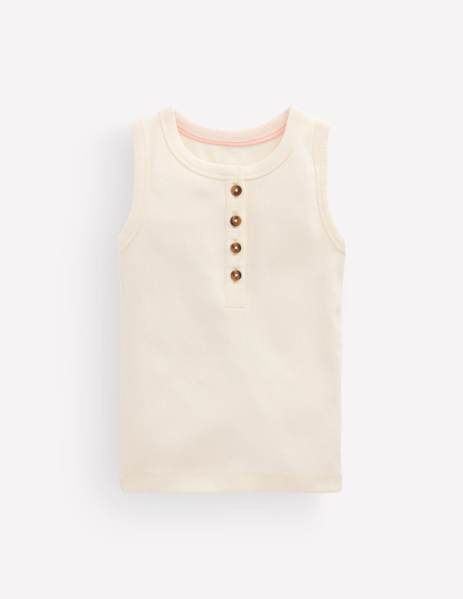 Henley Ribbed Tank-Soft Ivory-1