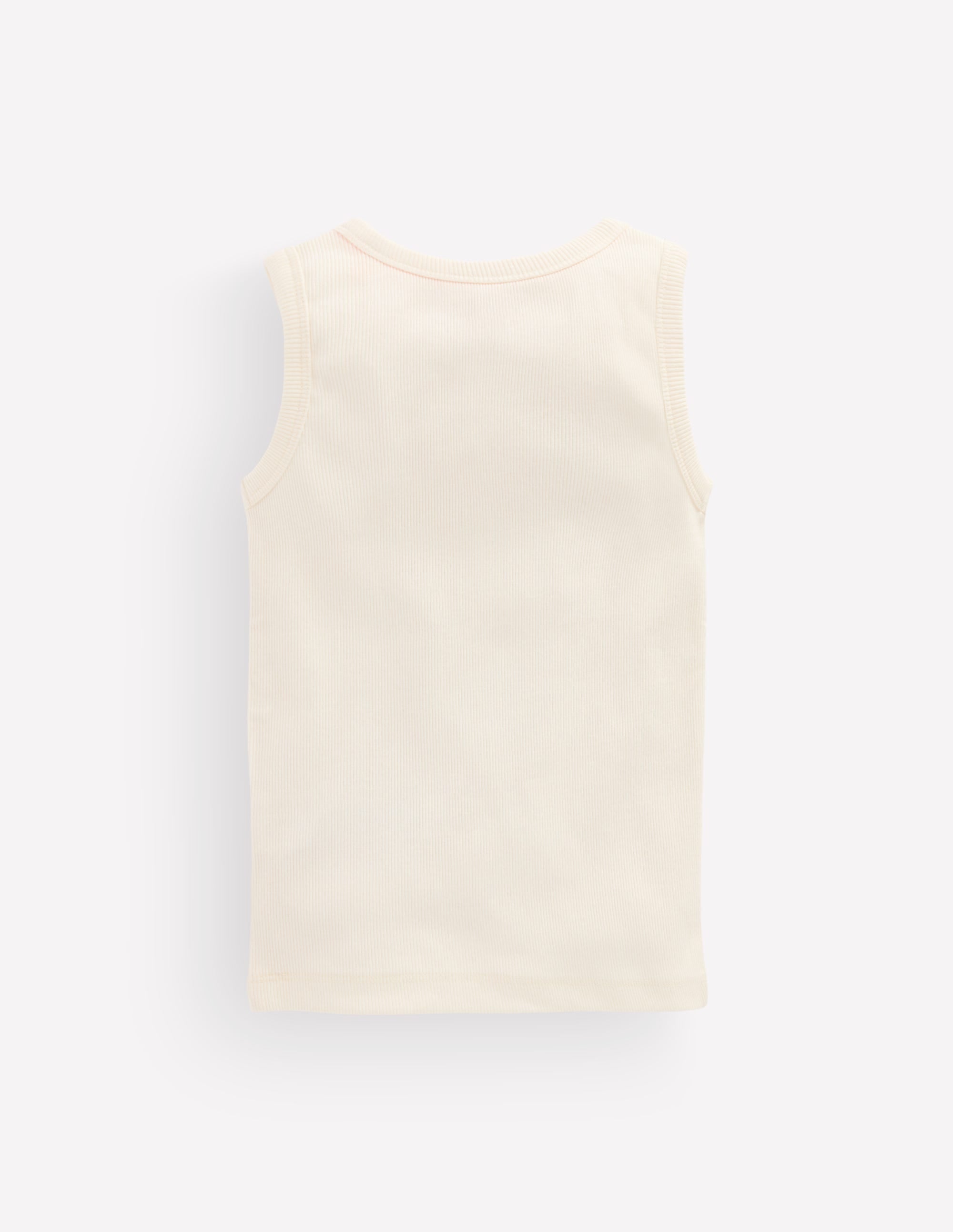 Henley Ribbed Tank-Soft Ivory - Image 2