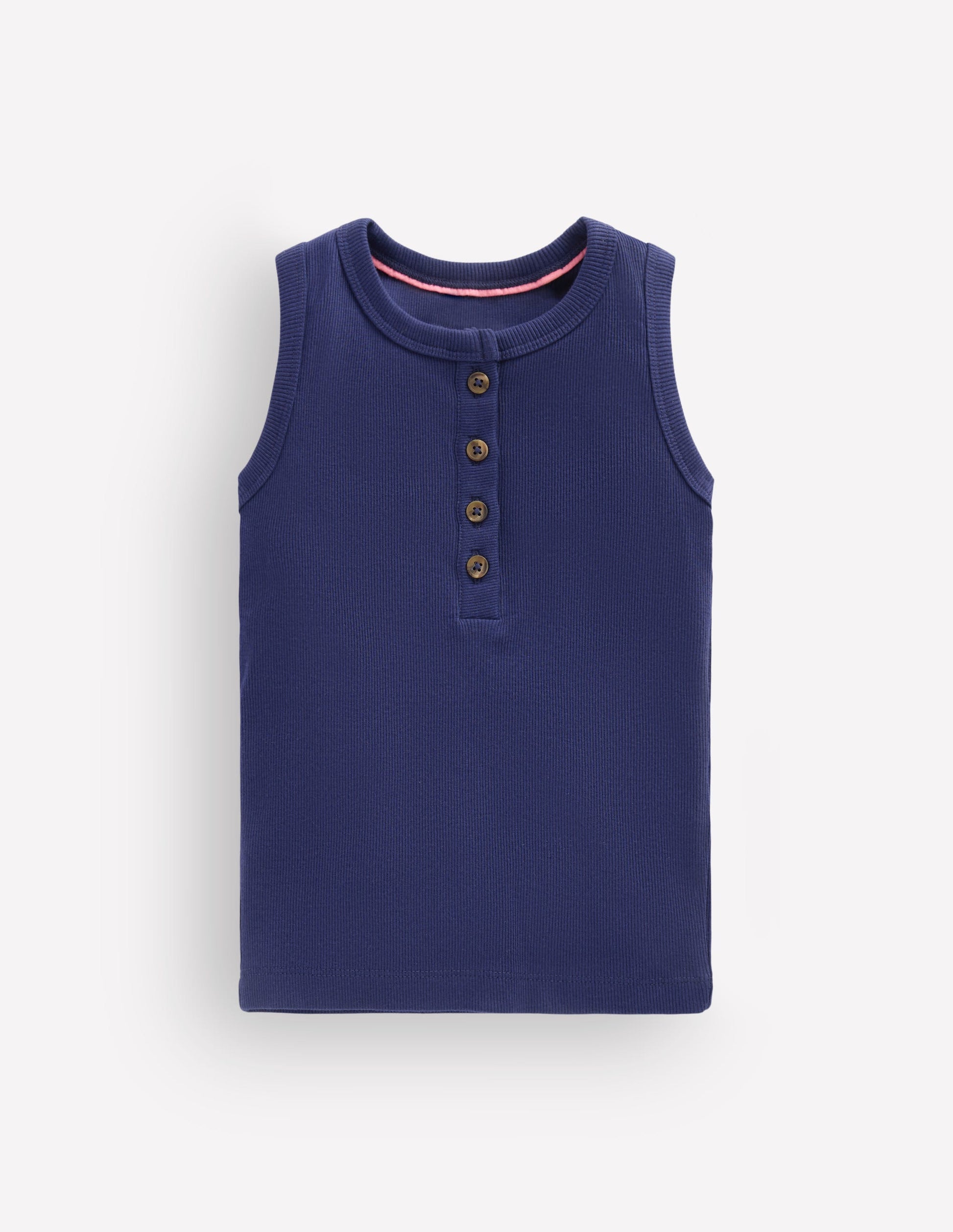 Henley Ribbed Tank-College Navy-1