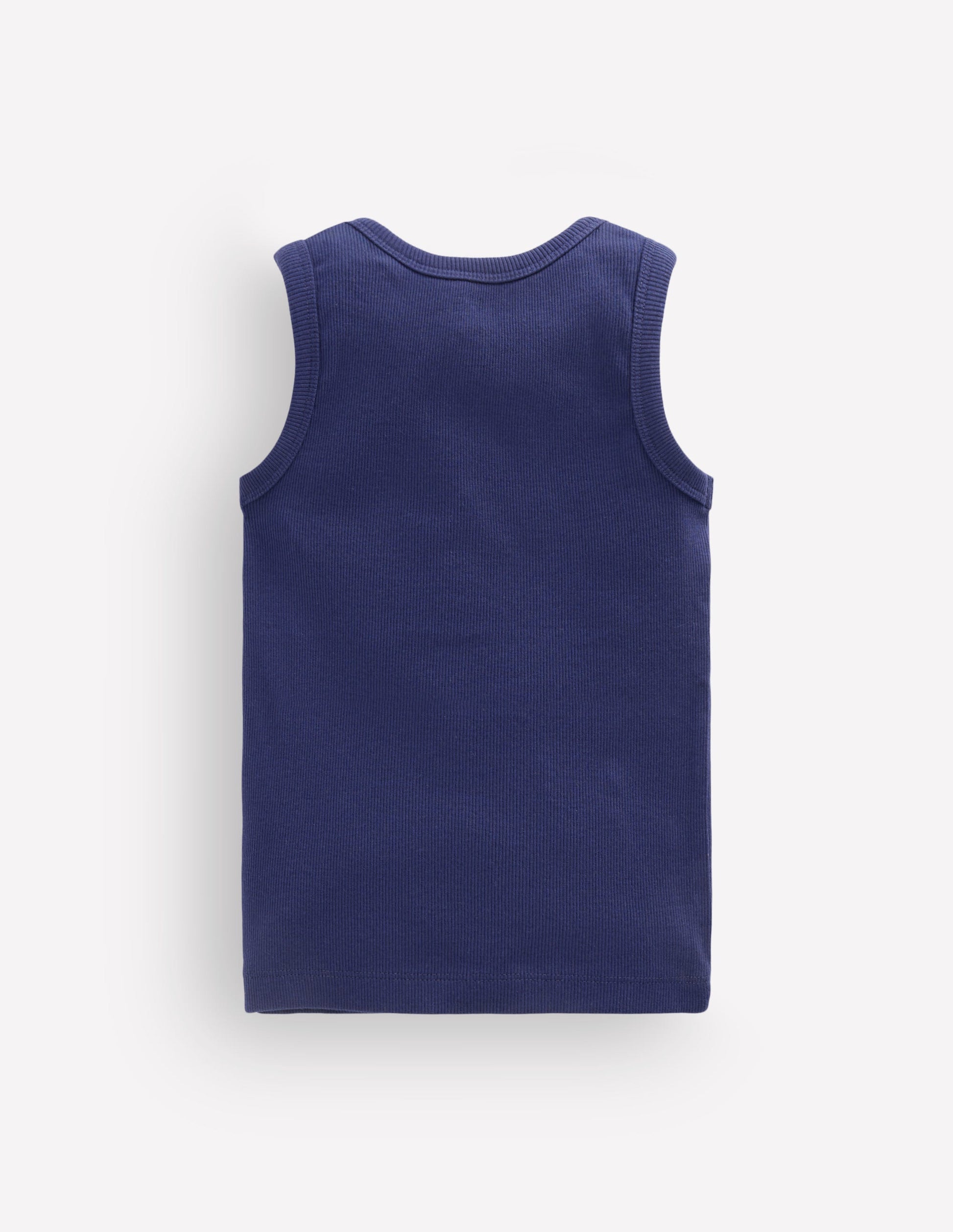 Henley Ribbed Tank-College Navy-2