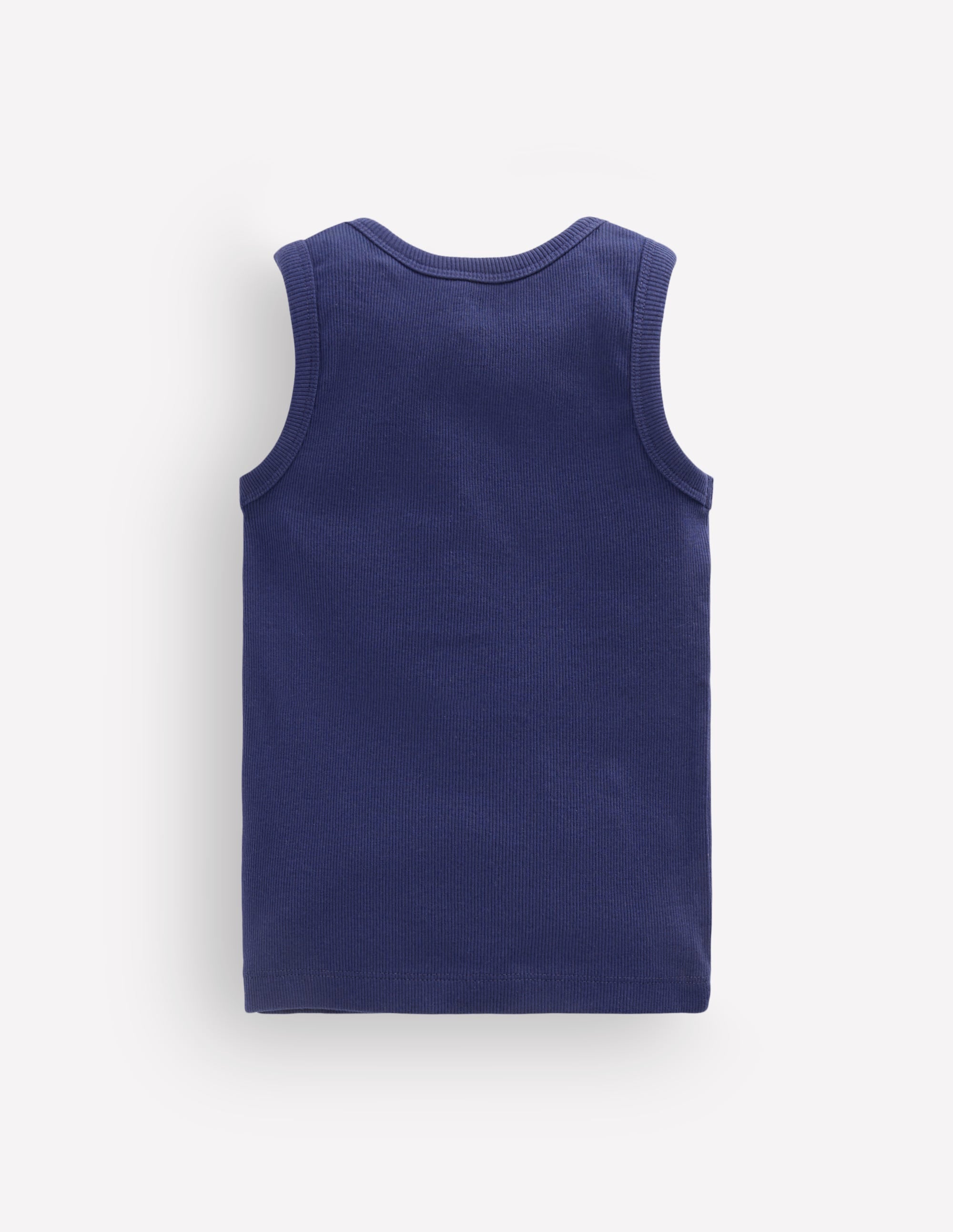 Henley Ribbed Tank-College Navy - Image 2