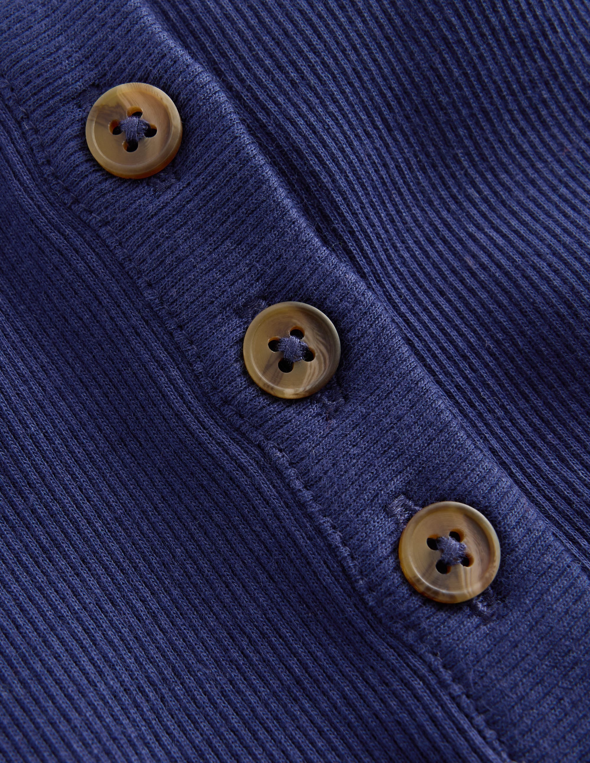 Henley Ribbed Tank-College Navy - Image 3