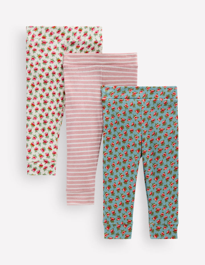 3-pack Pointelle Leggings-Multi Floral