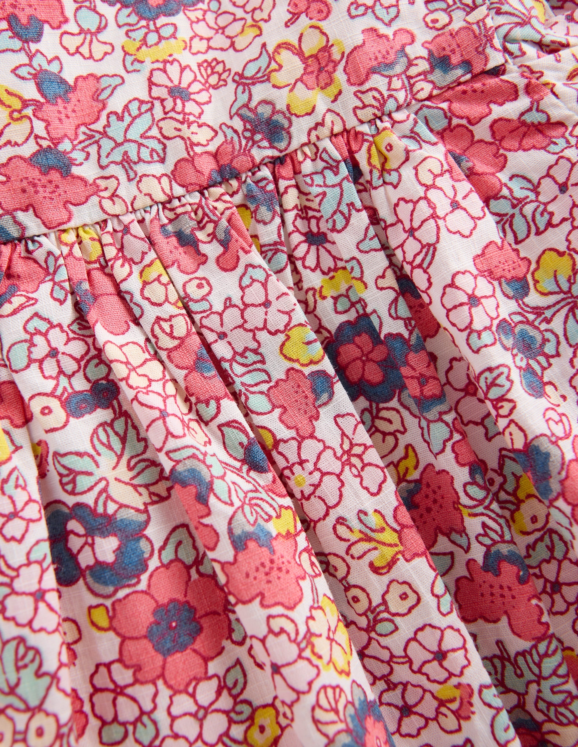 Gathered Woven Dress-Multi Ditsy Floral - Image 3