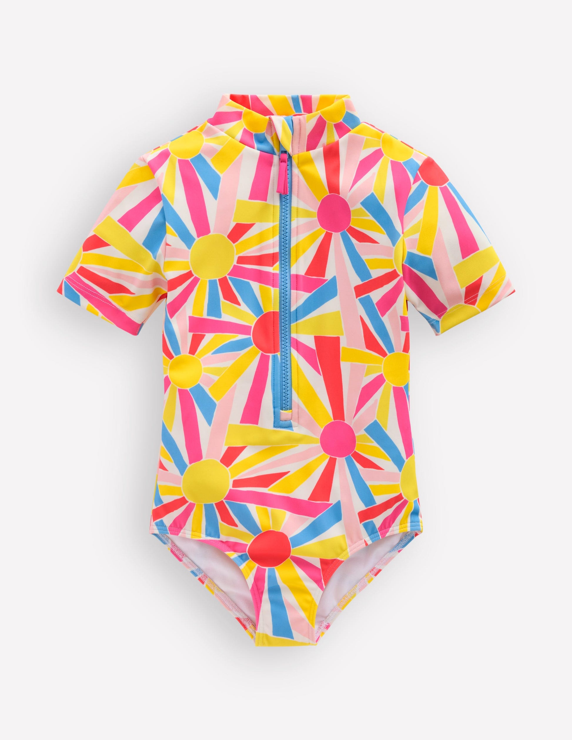 Short-sleeved Swimsuit-Ivory Sunburst-2